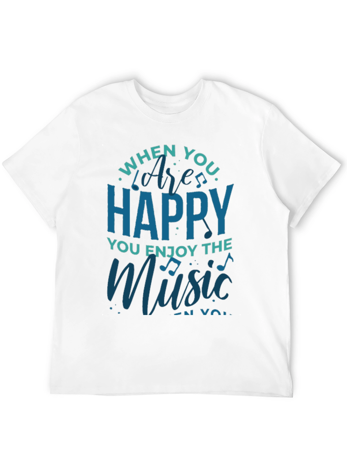 Black Happy Music T-Shirt - Black Graphic Tee view 12