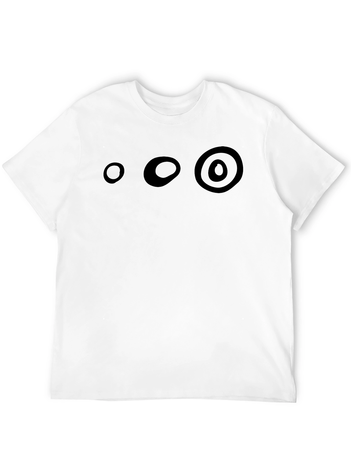 Black Men's Black T-Shirt with Circle Design view 12
