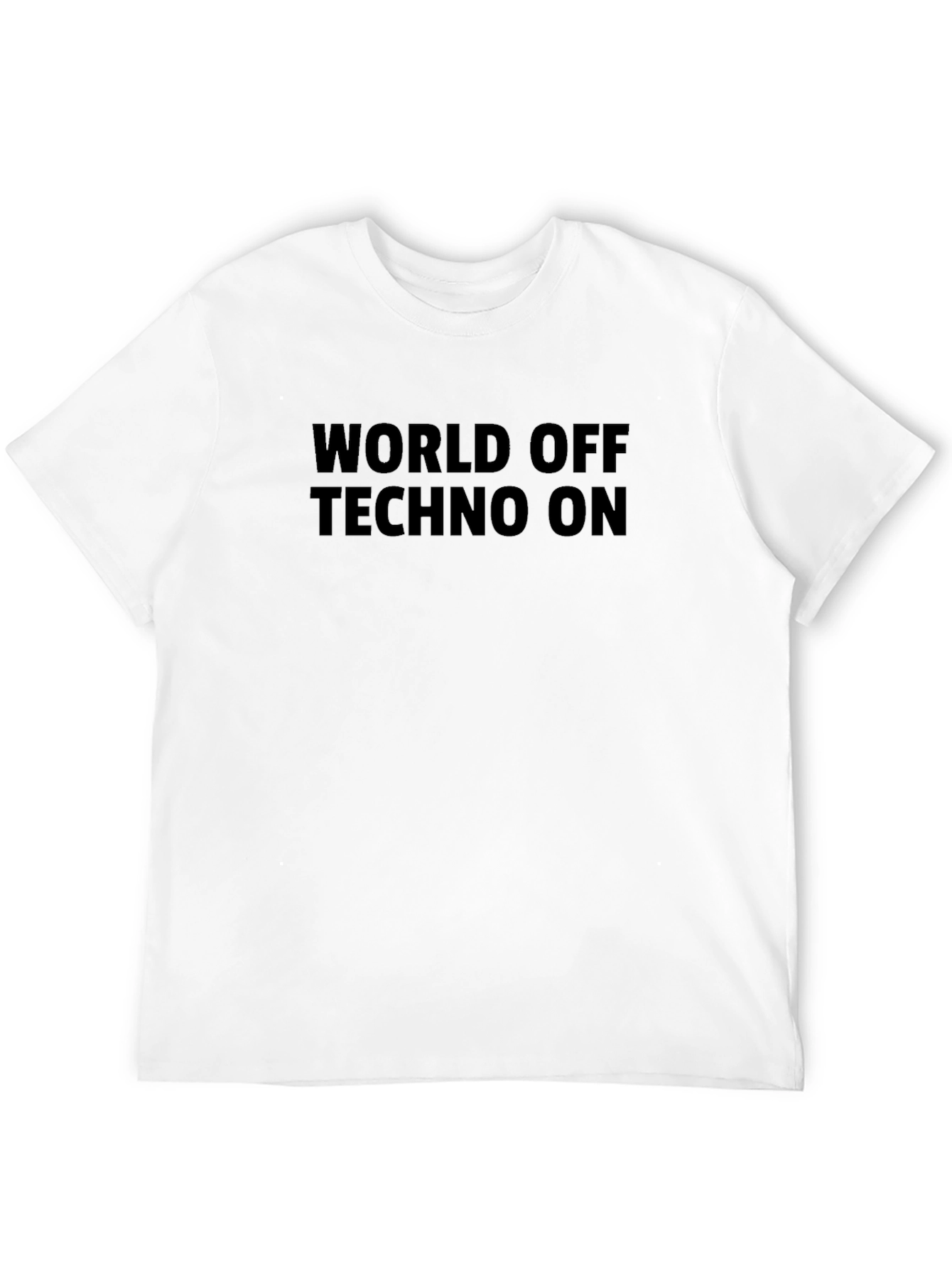 Black World Off Techno On Black T-Shirt view 12