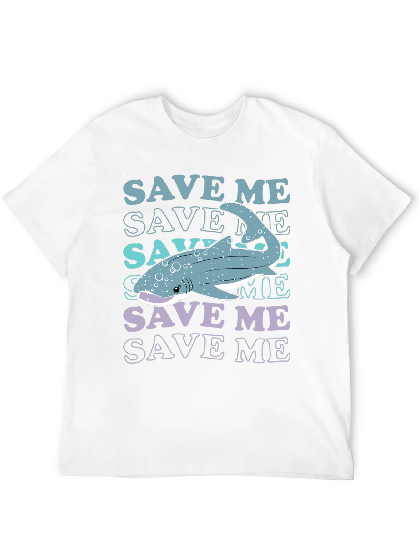 Black Save Me Whale Shark Graphic T-Shirt view 12