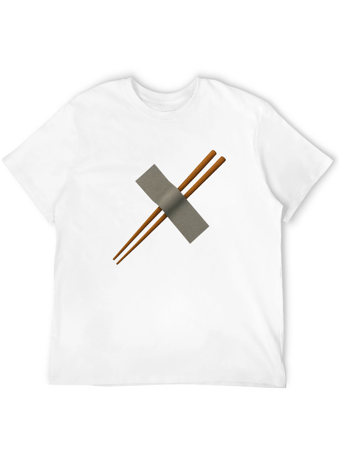 Black Chopsticks & Duct Tape Men's Black T-Shirt view 12