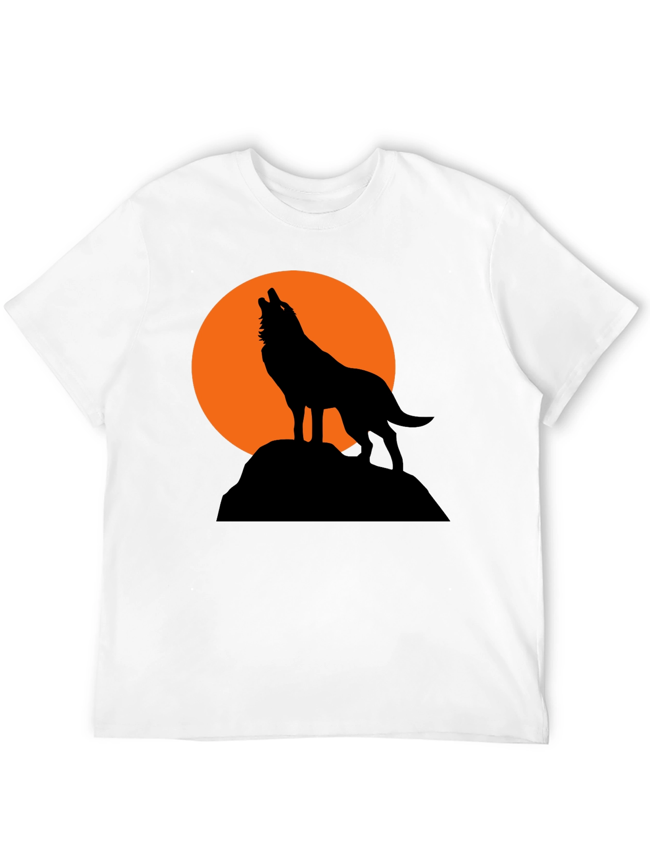 Black Wolf Howling at Moon Graphic T-Shirt view 12