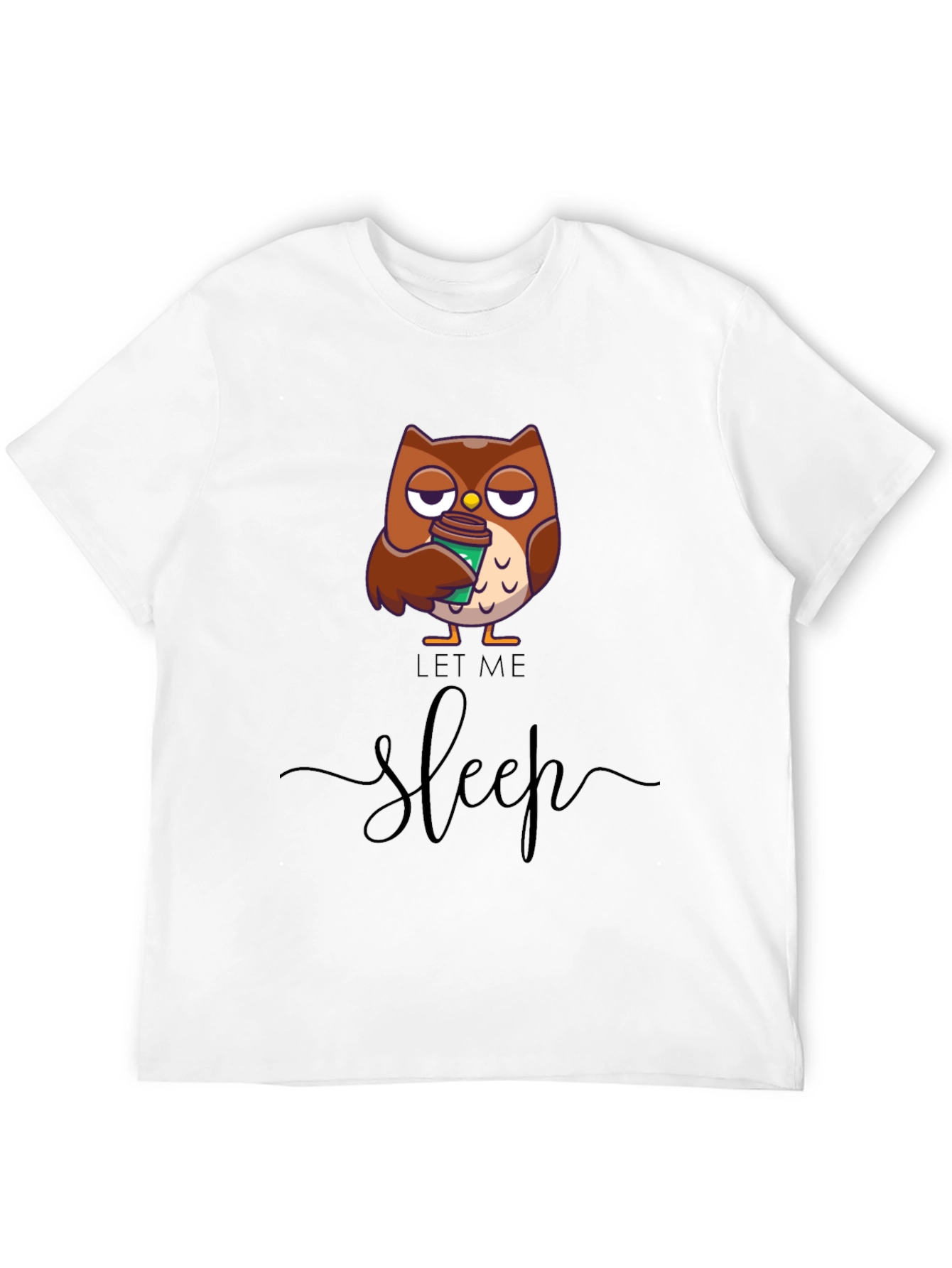 Black Let Me Sleep Owl T-Shirt - Coffee Lover Tee view 12