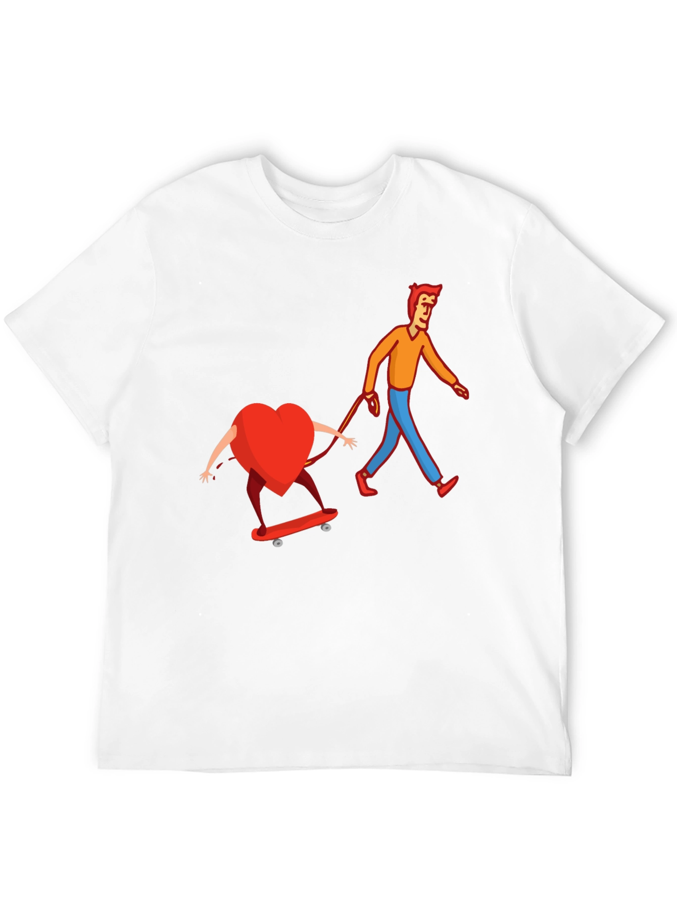 Black Heart on Skateboard Funny Graphic Tee view 12