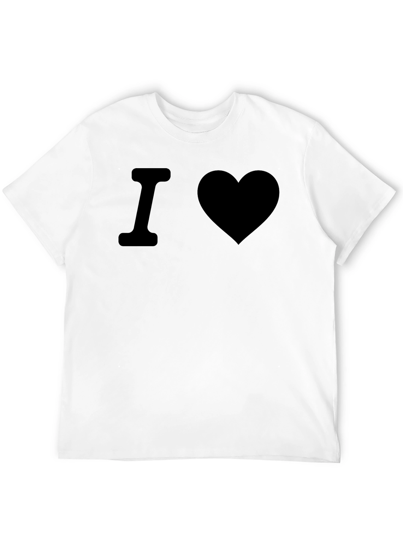 Black I Heart T-Shirt - Black Crew Neck Cotton Tee view 12