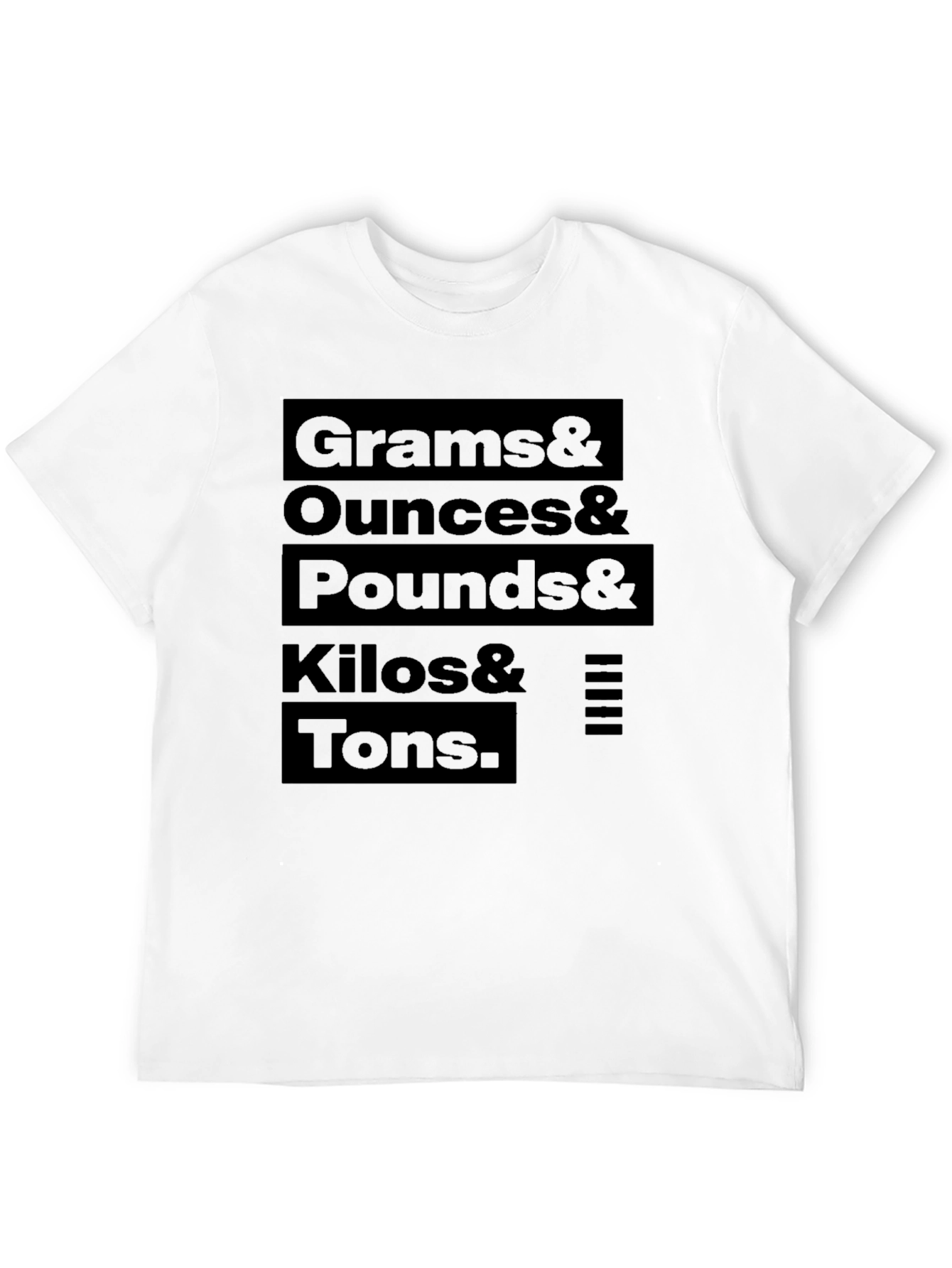 Black Grams to Tons T-Shirt - Funny Weight Conversion Tee view 12