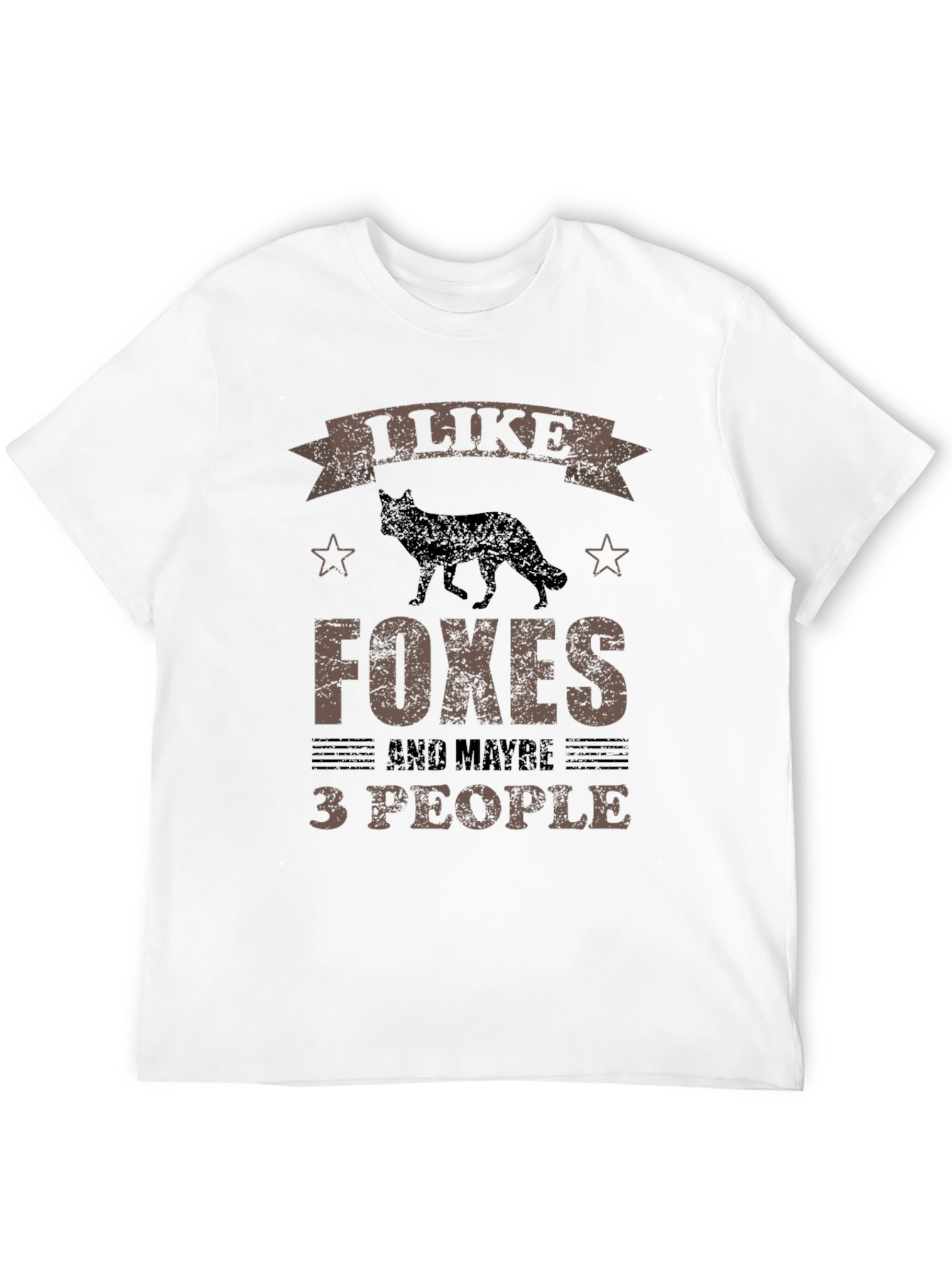 Black I Like Foxes and Maybe 3 People Funny Graphic T-Shirt view 12
