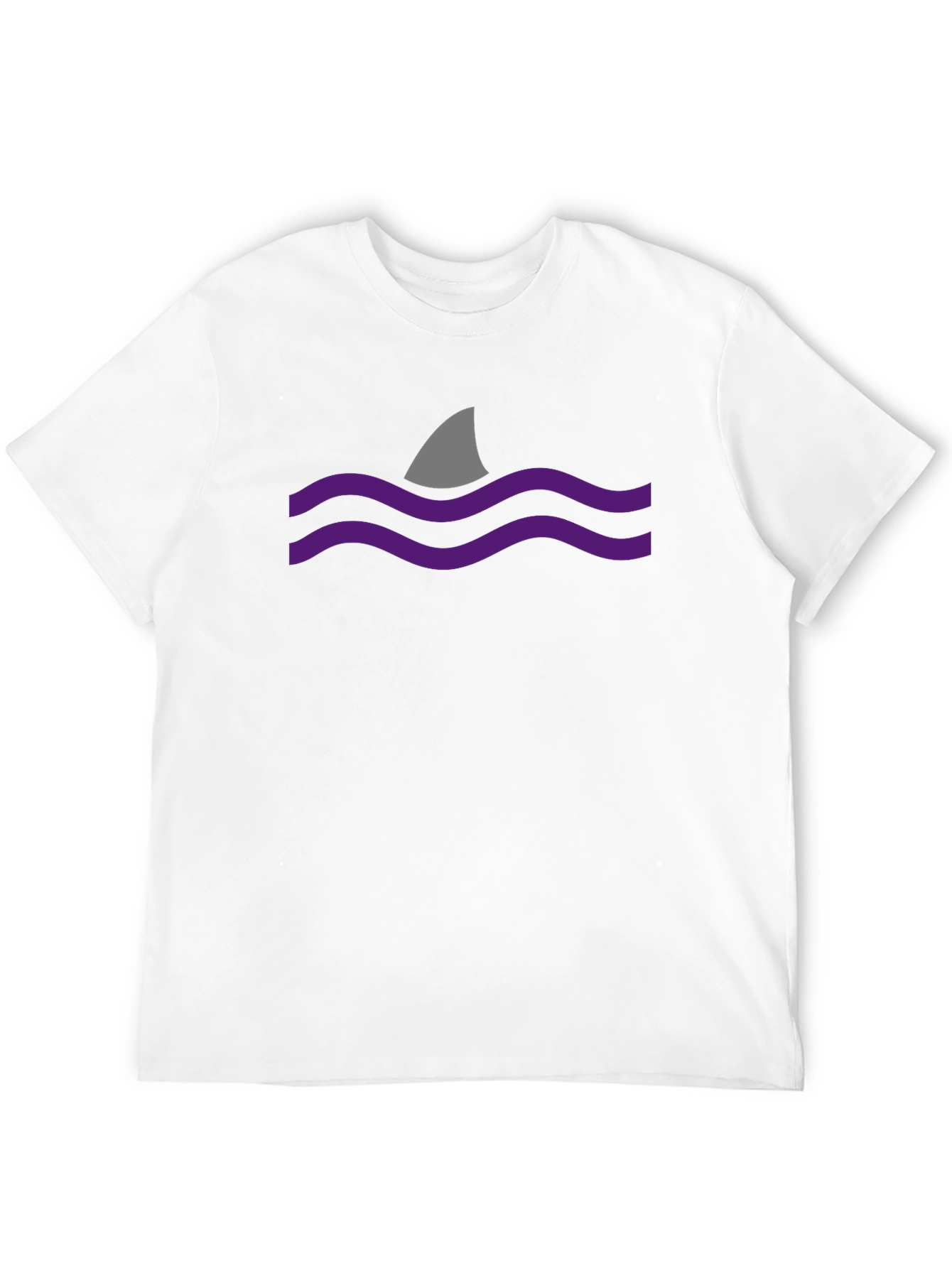 Black Shark Fin Waves Graphic Black T-Shirt view 12