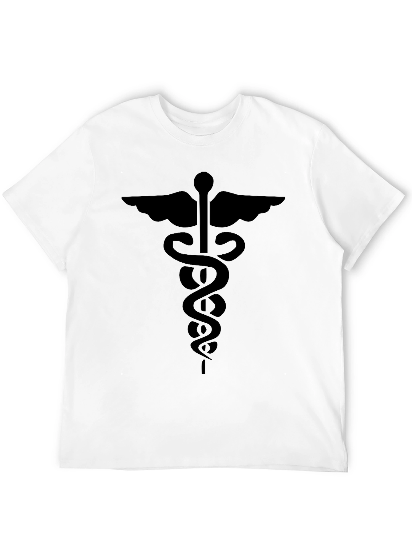 Black Caduceus Symbol Graphic T-Shirt - Black view 12