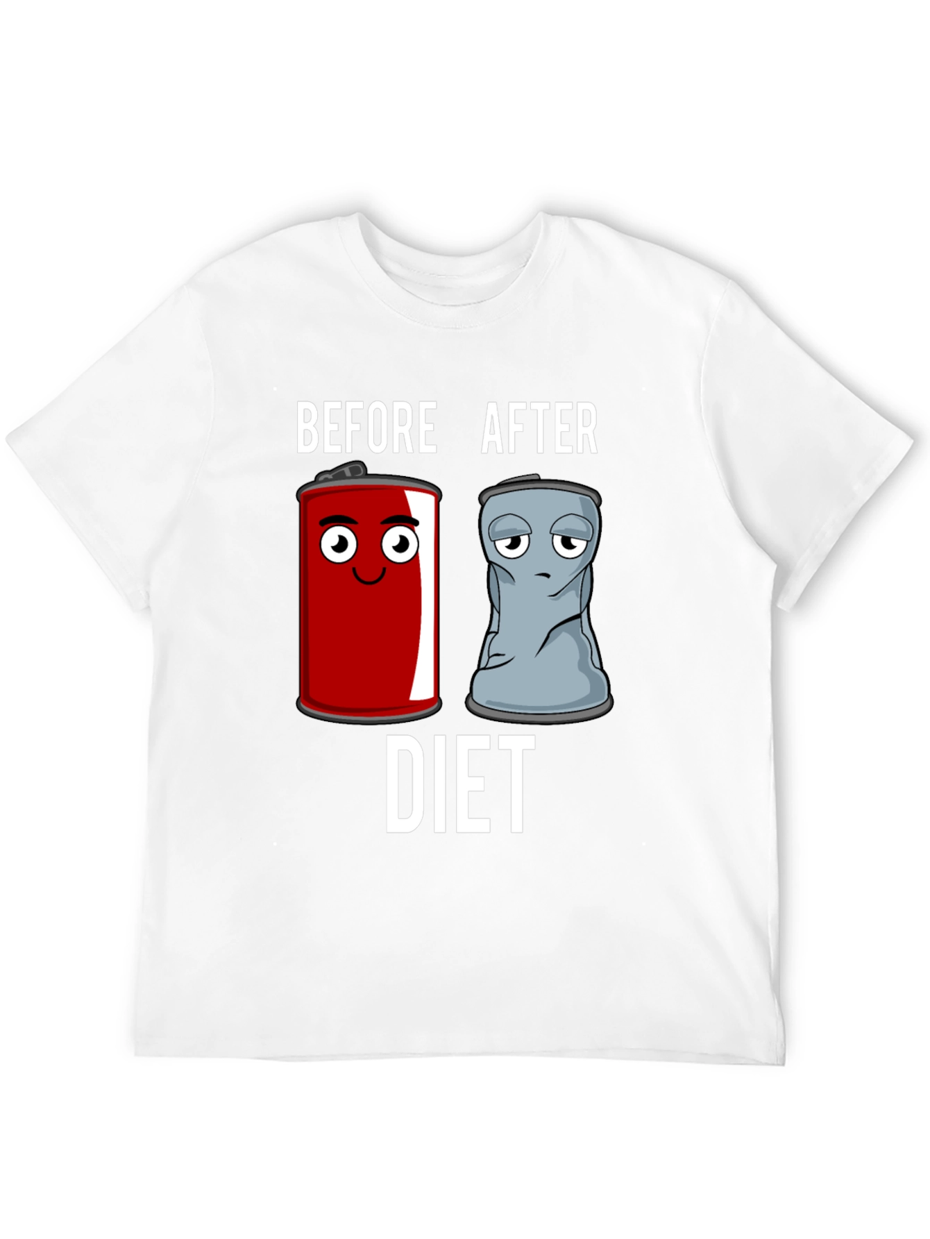 Black Before & After Diet T-Shirt - Humorous Graphic Tee view 12