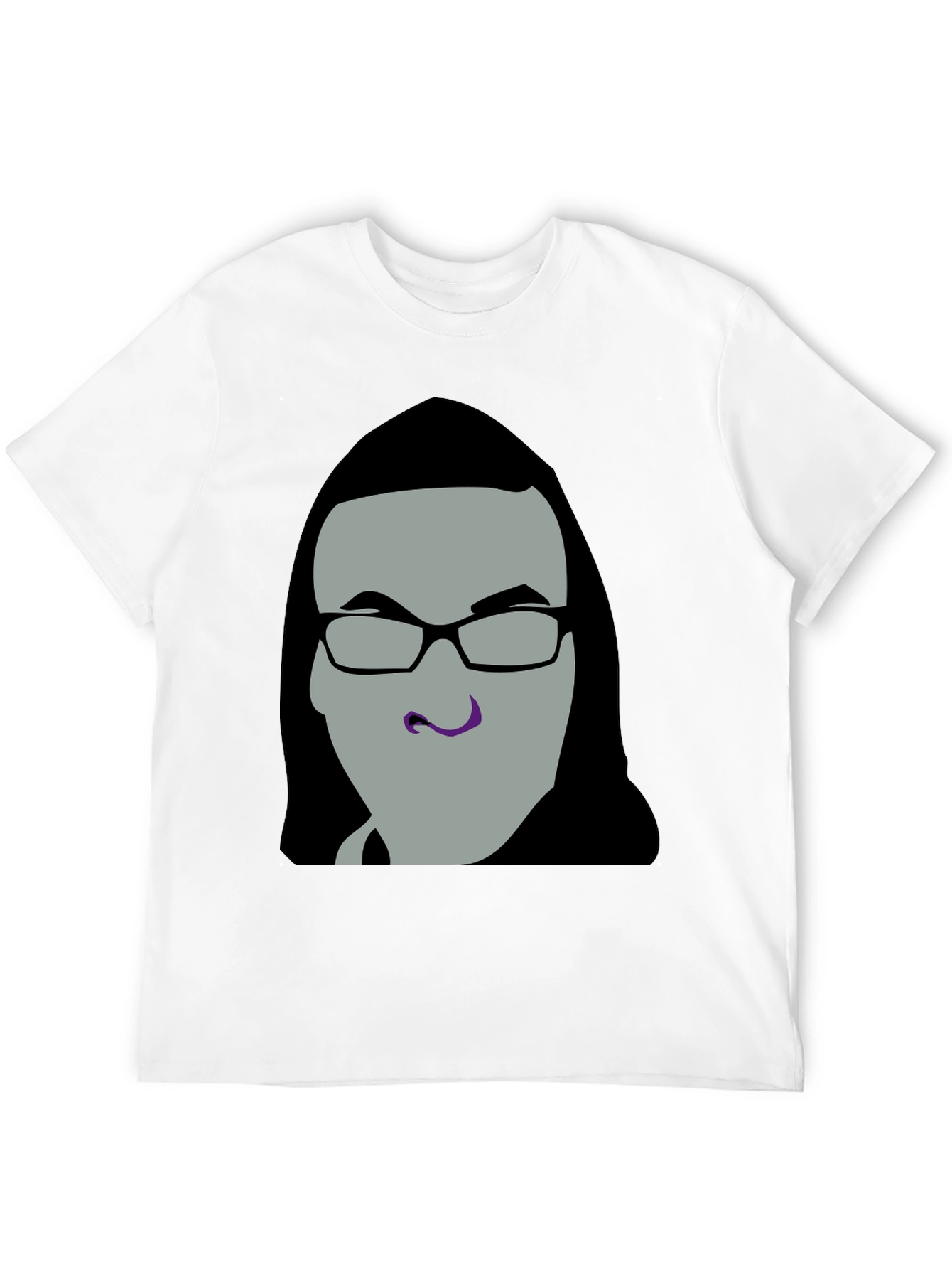 Black Graphic Tee - Man with Glasses view 12