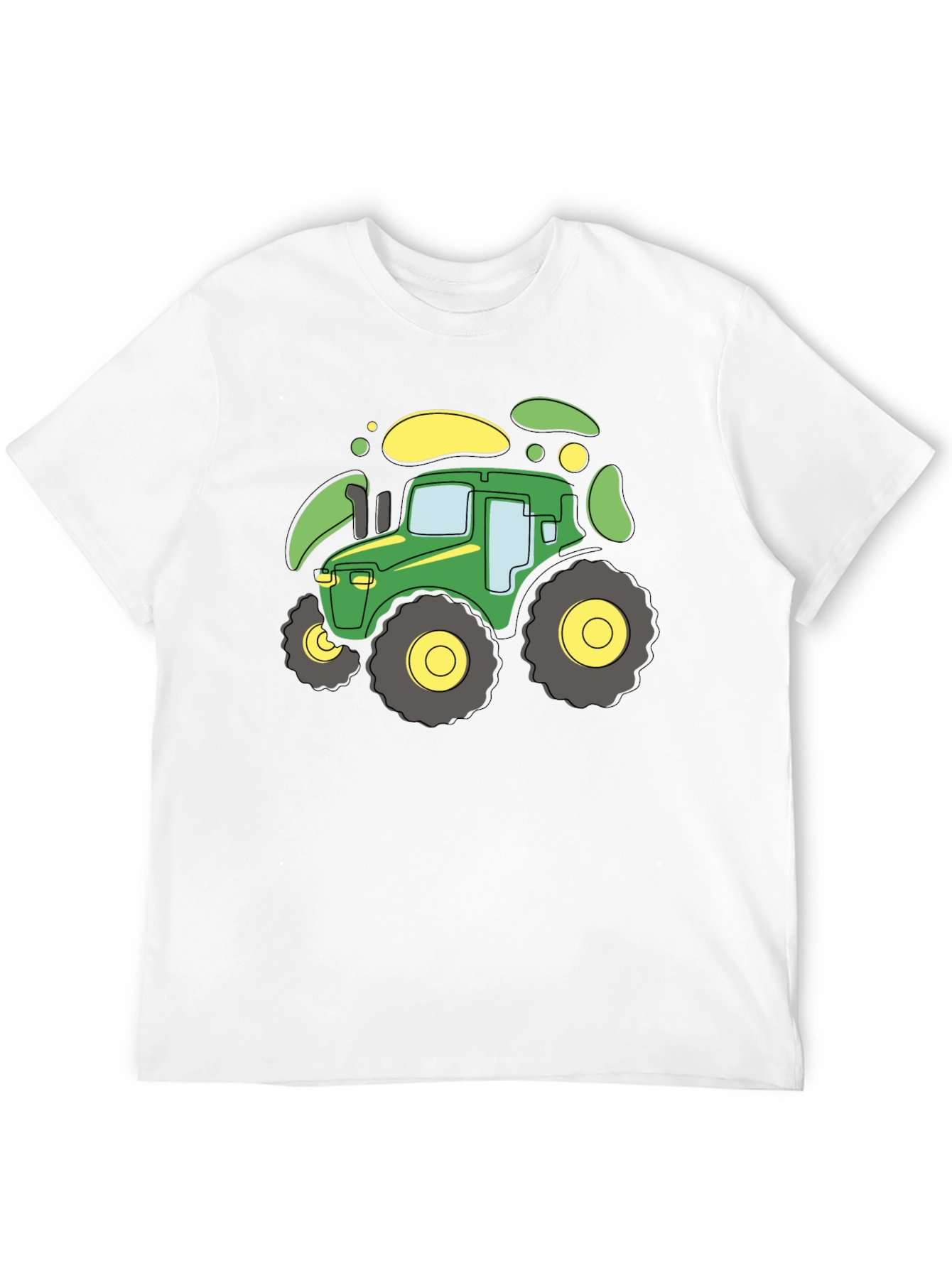 Black Cartoon Tractor Graphic T-Shirt - Black view 12