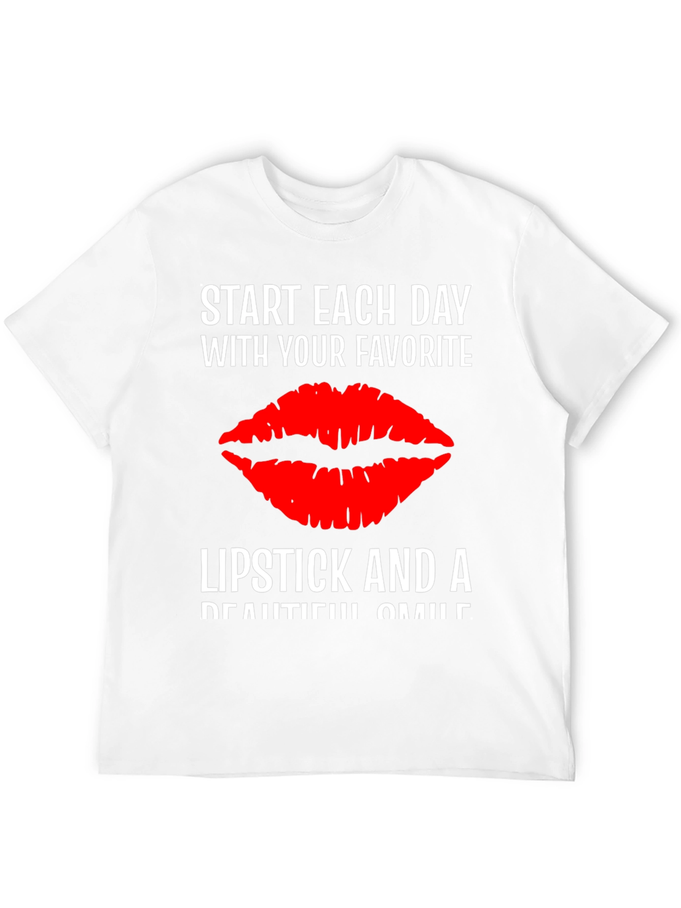 Black Lipstick Kiss T-Shirt - Start Each Day With Your Favorite view 12