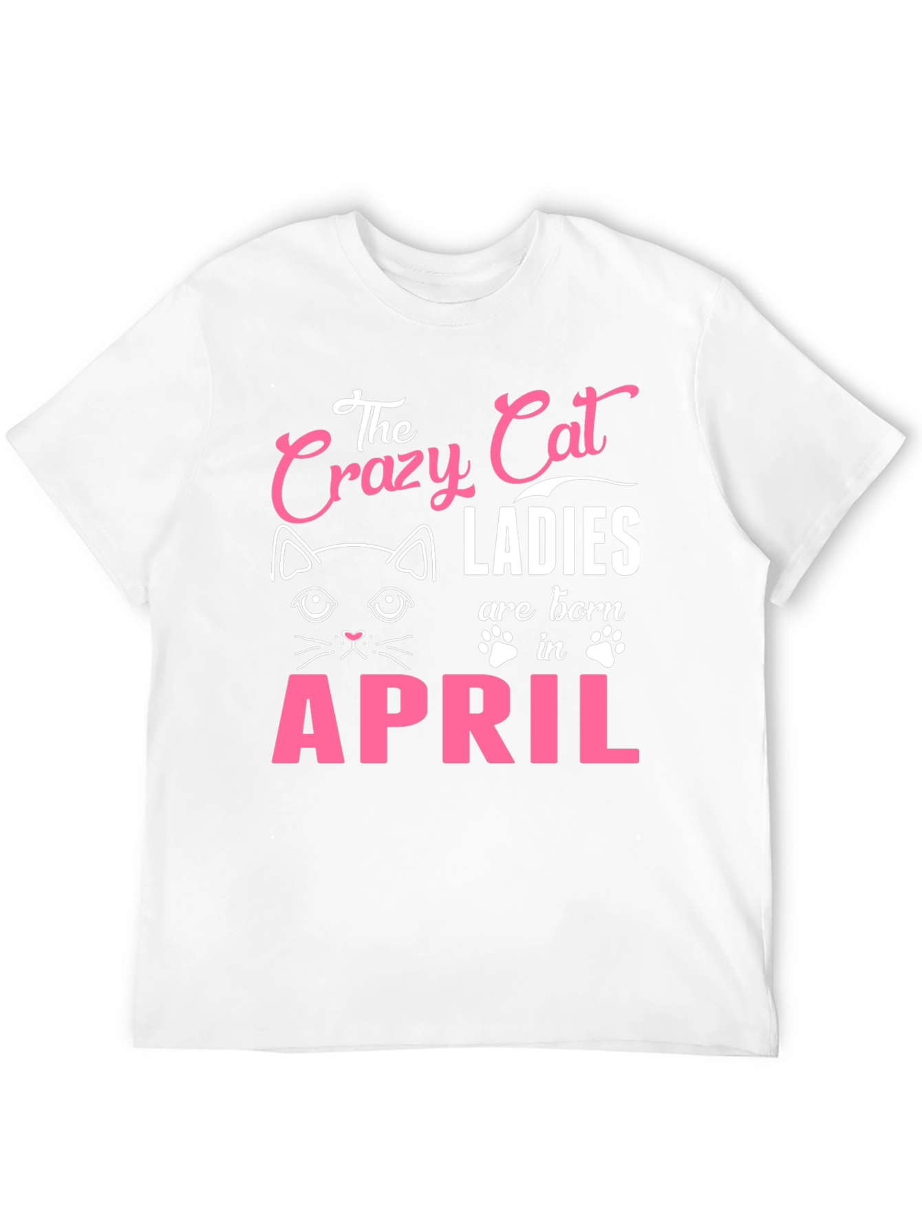 Black Crazy Cat Ladies Born in April T-Shirt view 12
