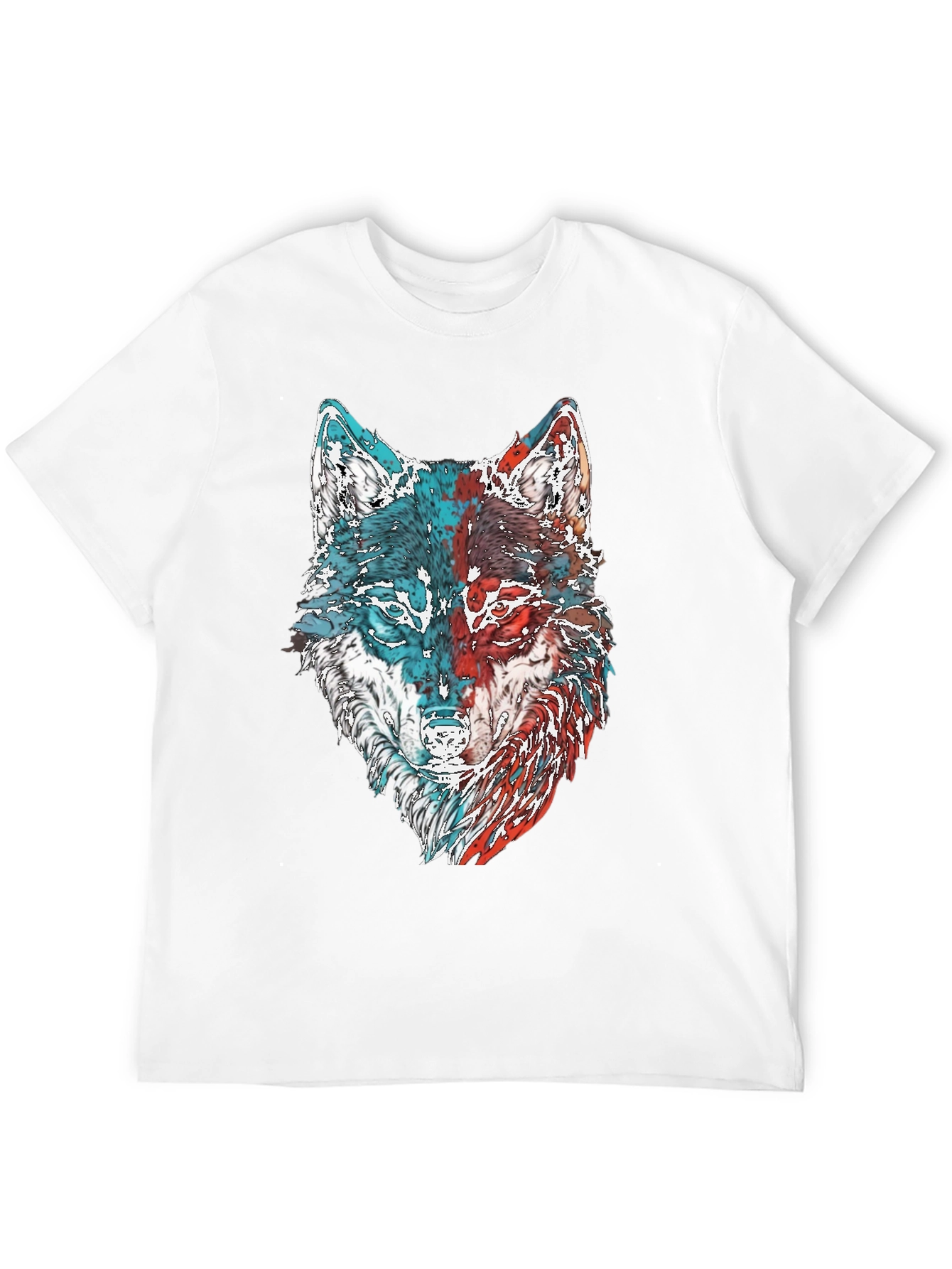 Black Wolf Graphic Print Men's T-Shirt view 12