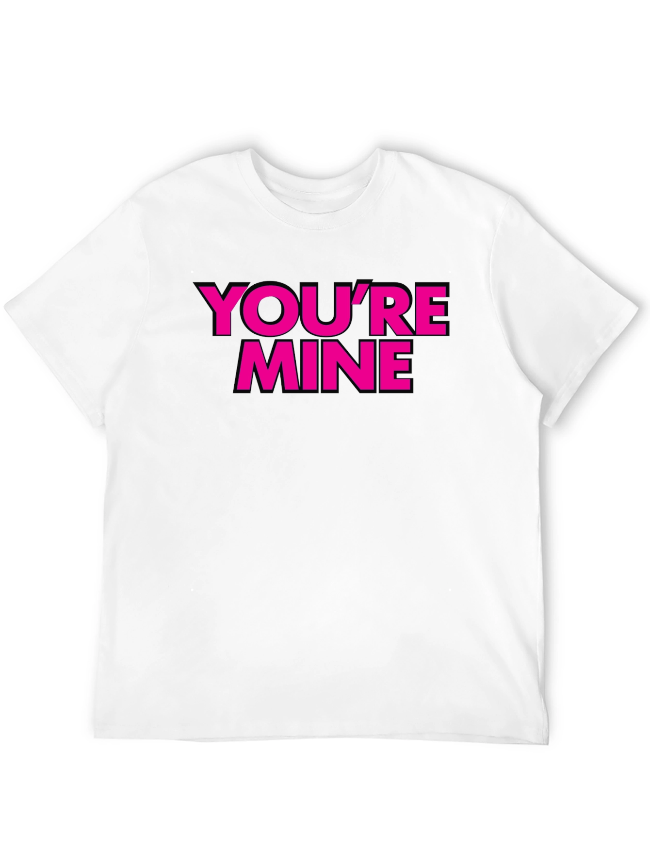 Black You're Mine T-Shirt - Black with Pink Text view 12