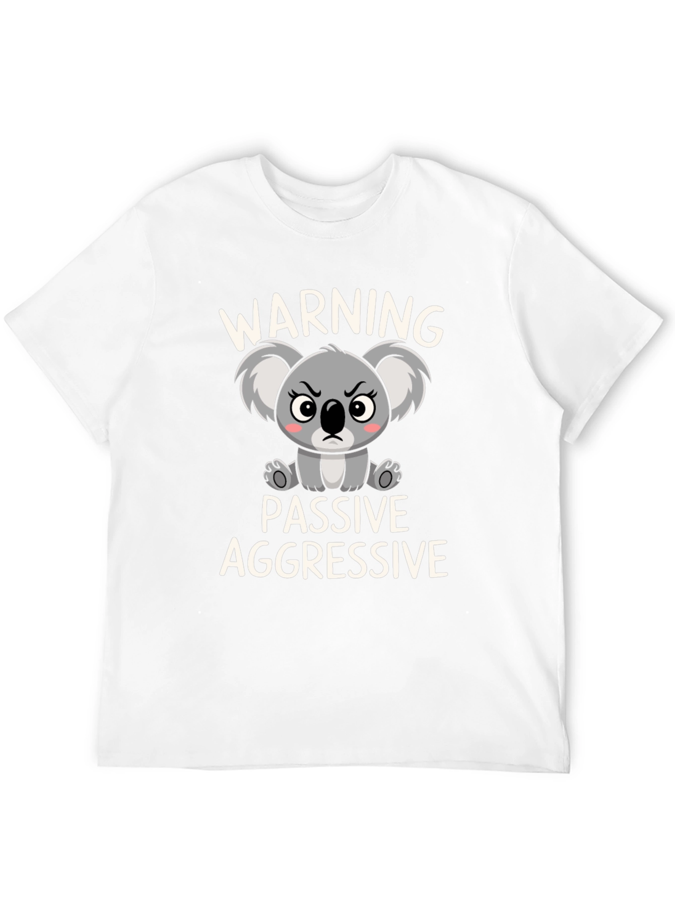 Black Warning Passive Aggressive Koala T-Shirt view 12