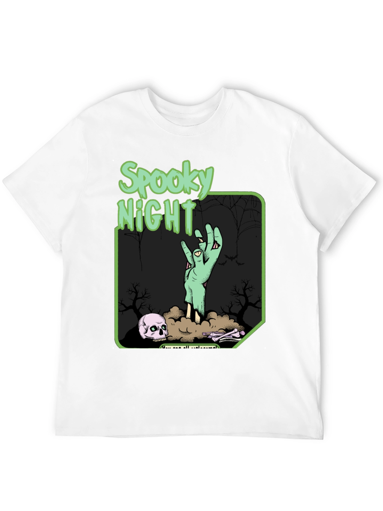 Black Spooky Night Graphic T-Shirt view 12