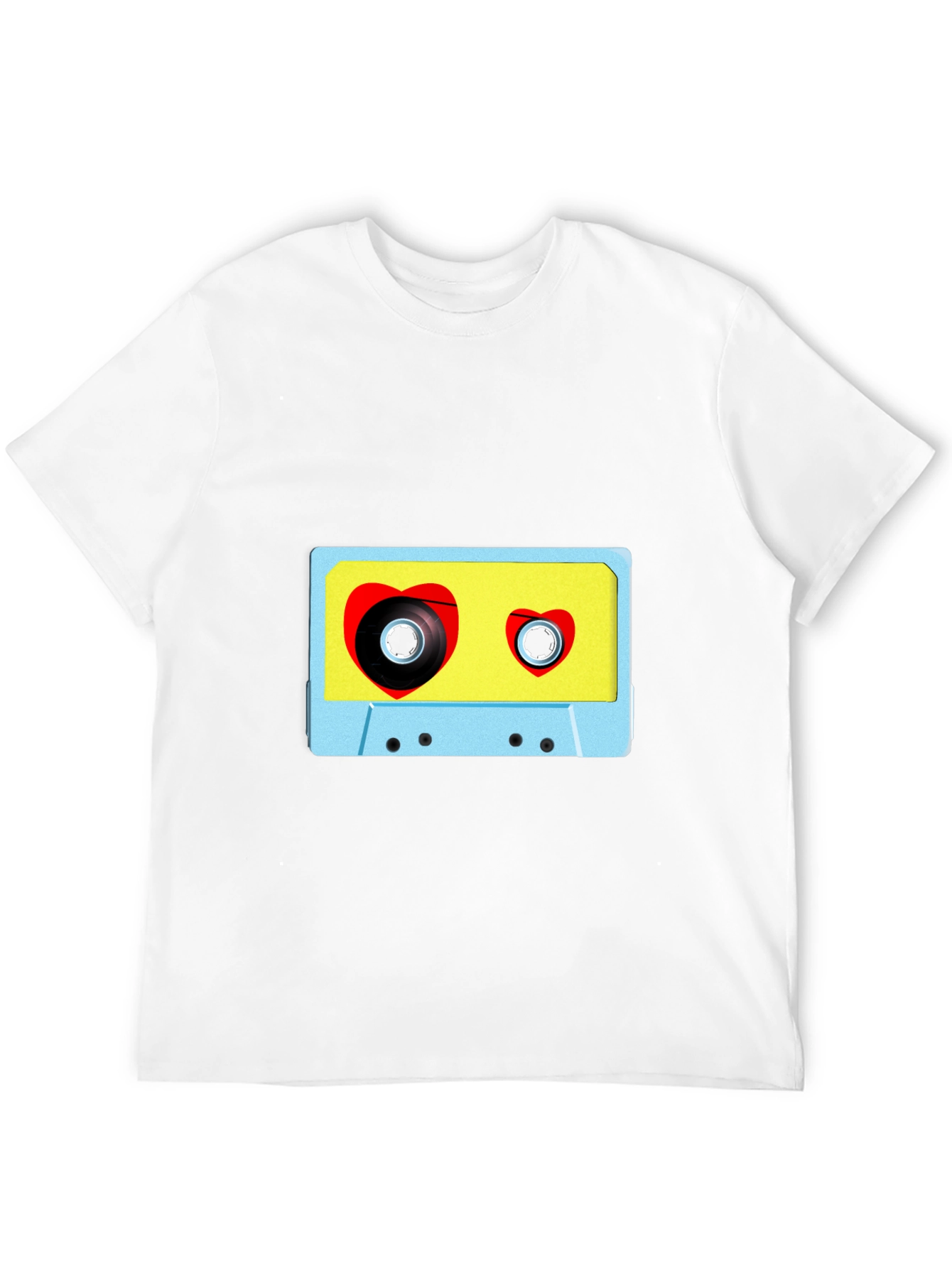 Black Retro Love Tape T-Shirt - Vintage Heart Cassette Tee view 12