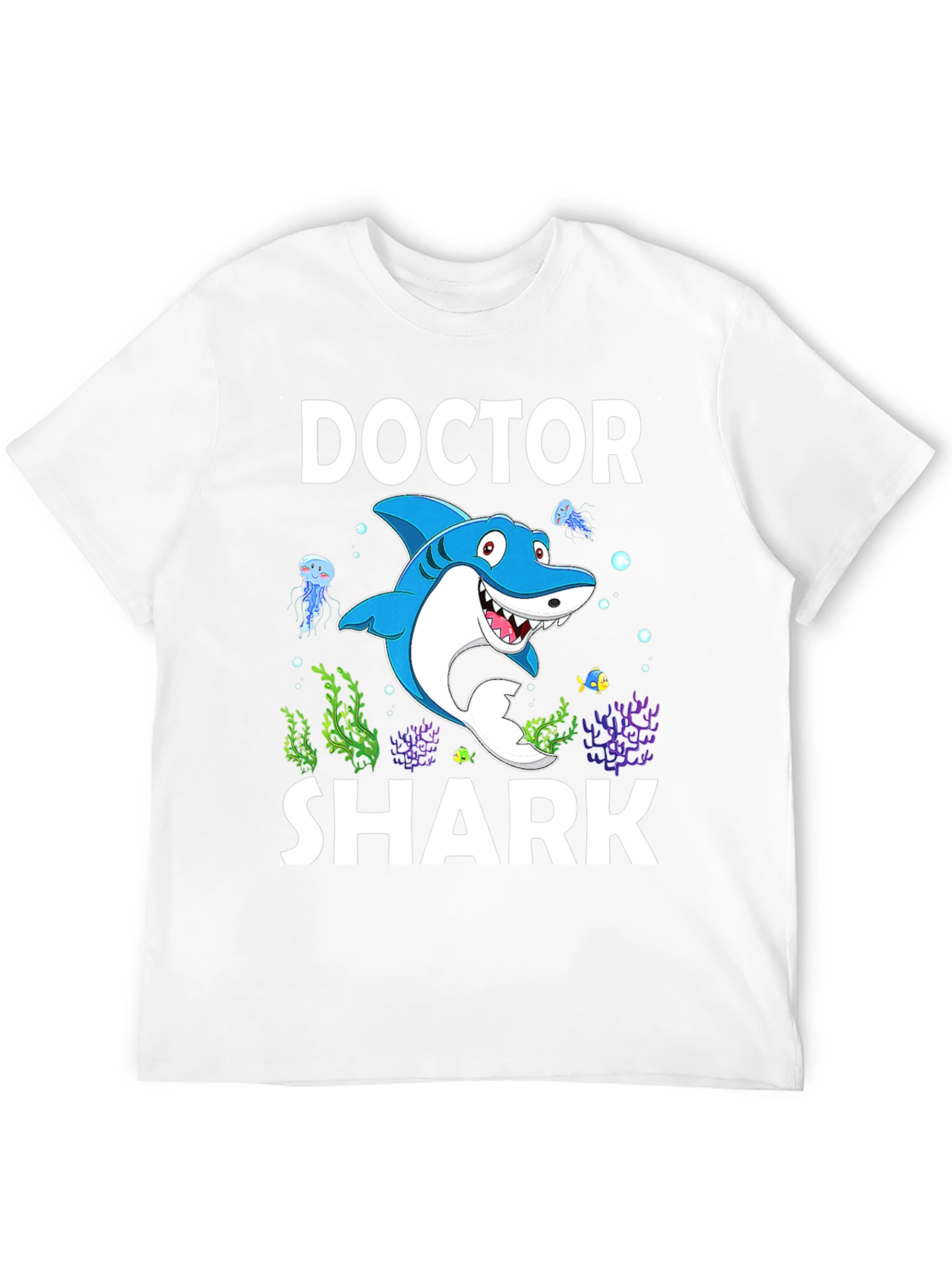 Black Doctor Shark Graphic Tee - Funny Cartoon Shirt view 12
