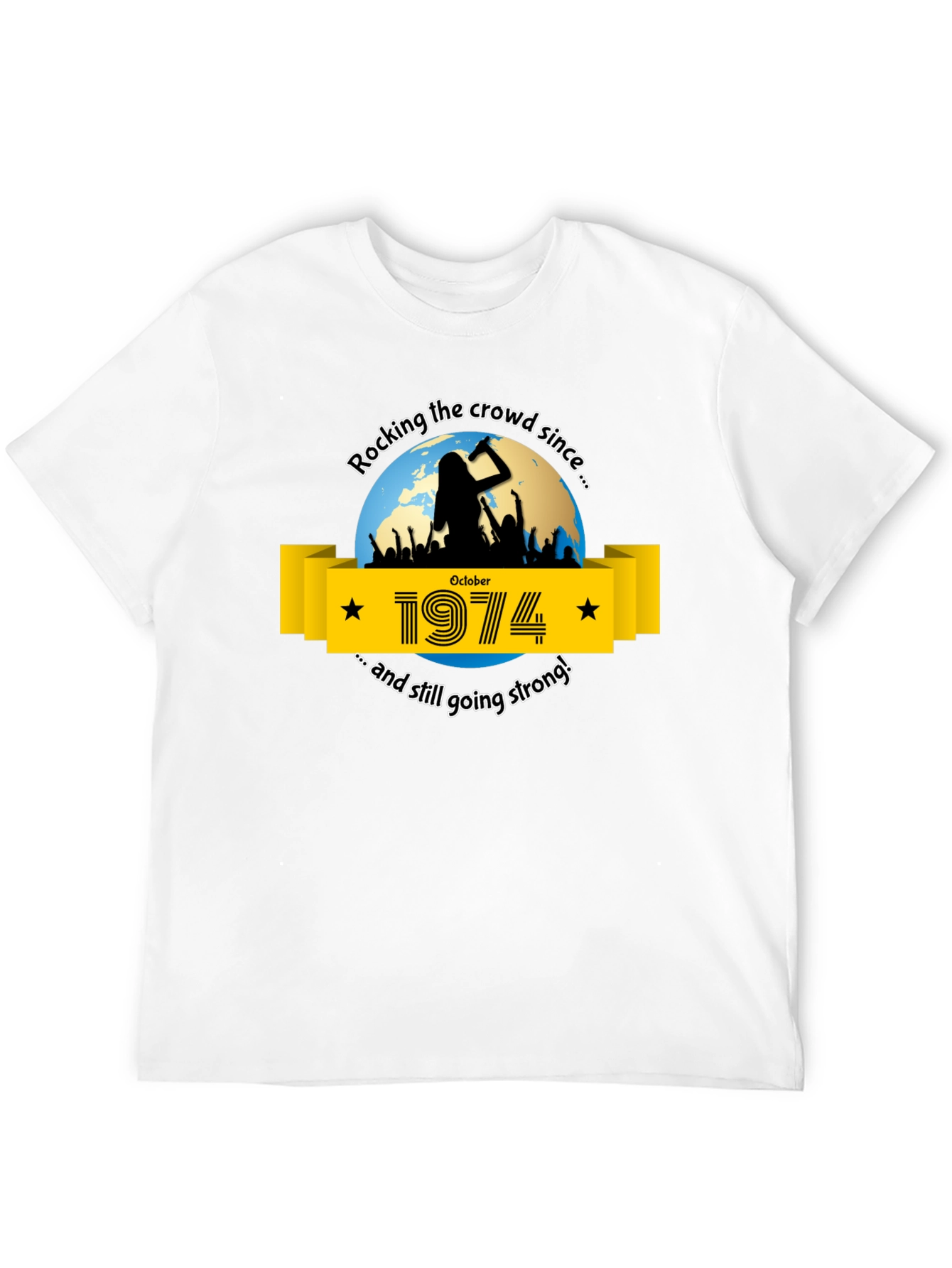 Black Rocking Since 1974 T-Shirt view 12