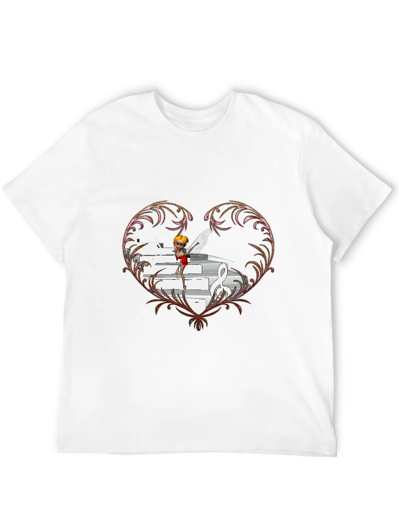 Black Musical Heart Graphic Tee - Unique Design view 12