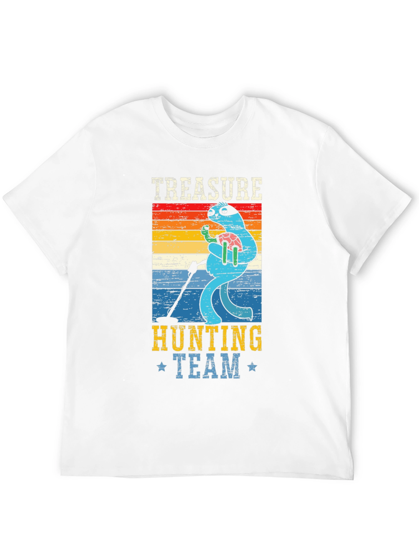 Black Treasure Hunting Team Sloth Graphic T-Shirt view 12