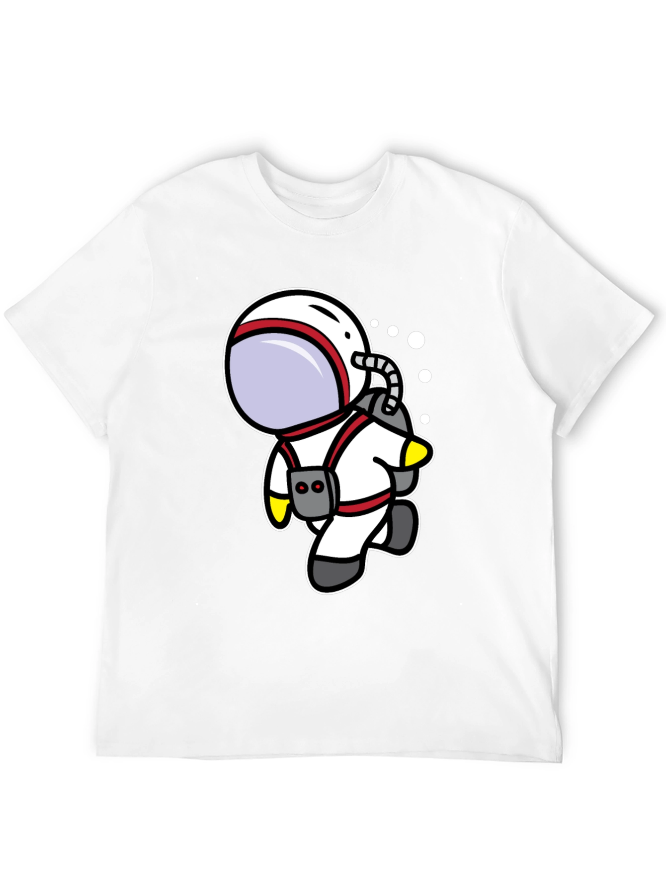 Black Cartoon Astronaut Black T-Shirt view 12