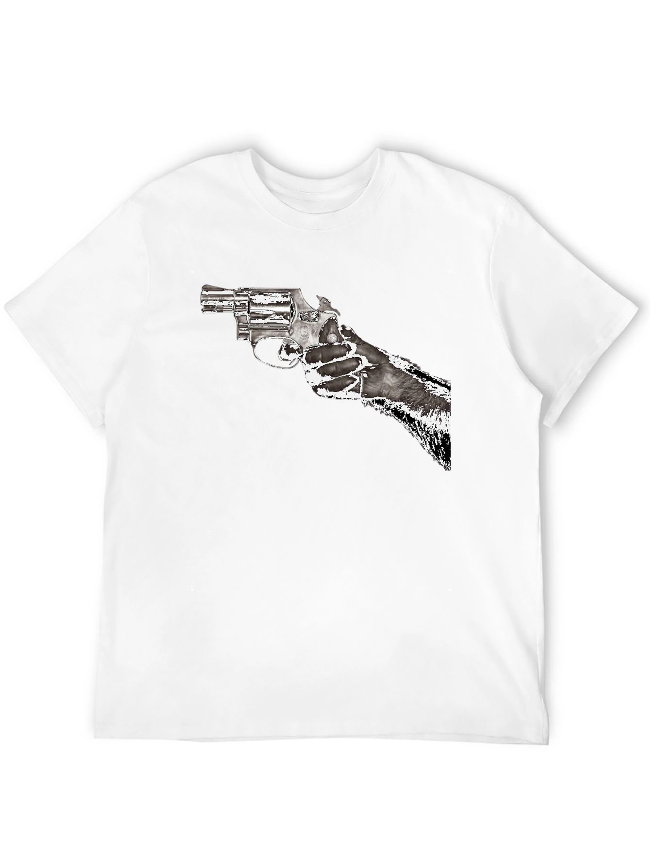 Black Gun Graphic T-Shirt - Black Cotton Blend view 12