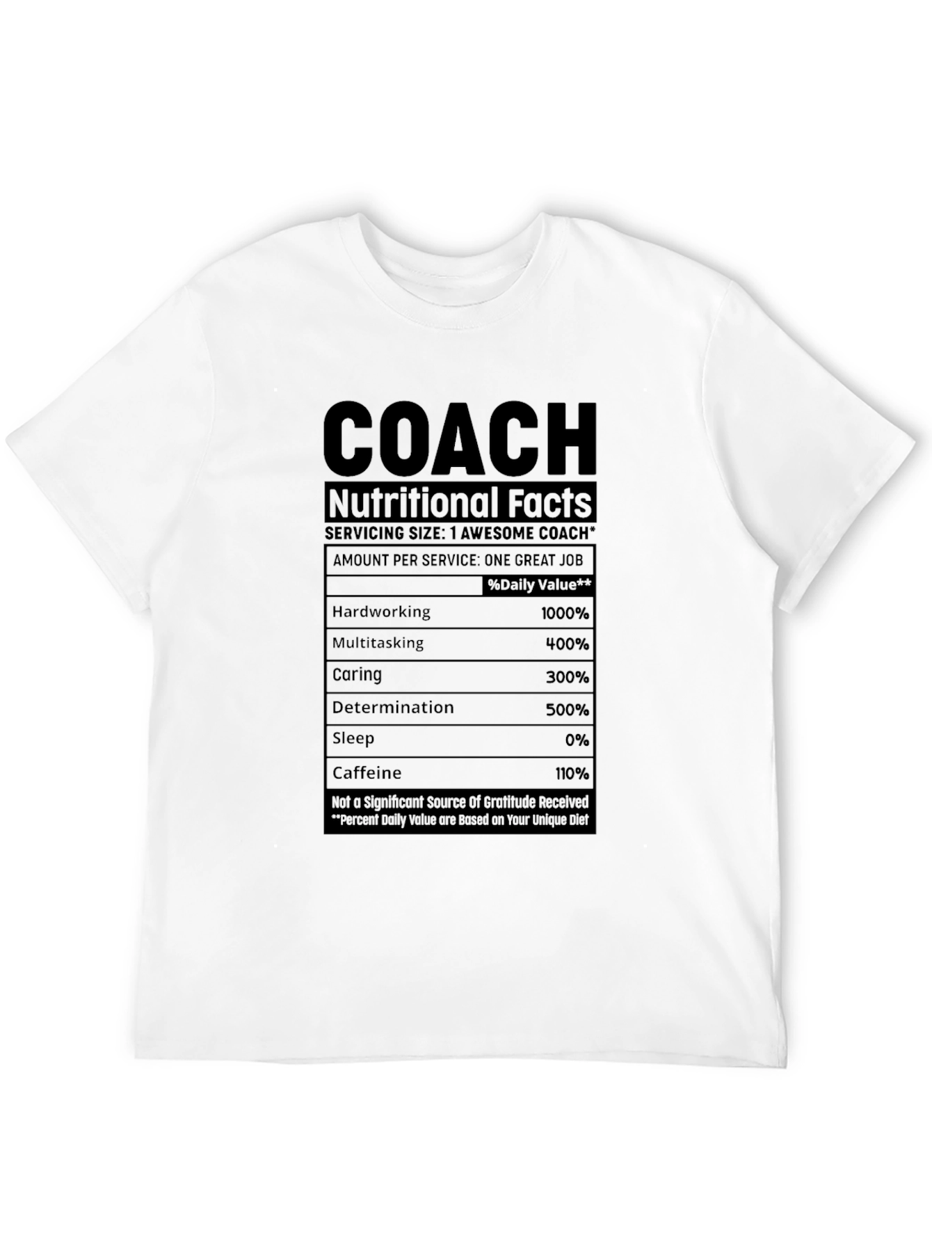 Black Awesome Coach Nutritional Facts T-Shirt view 12