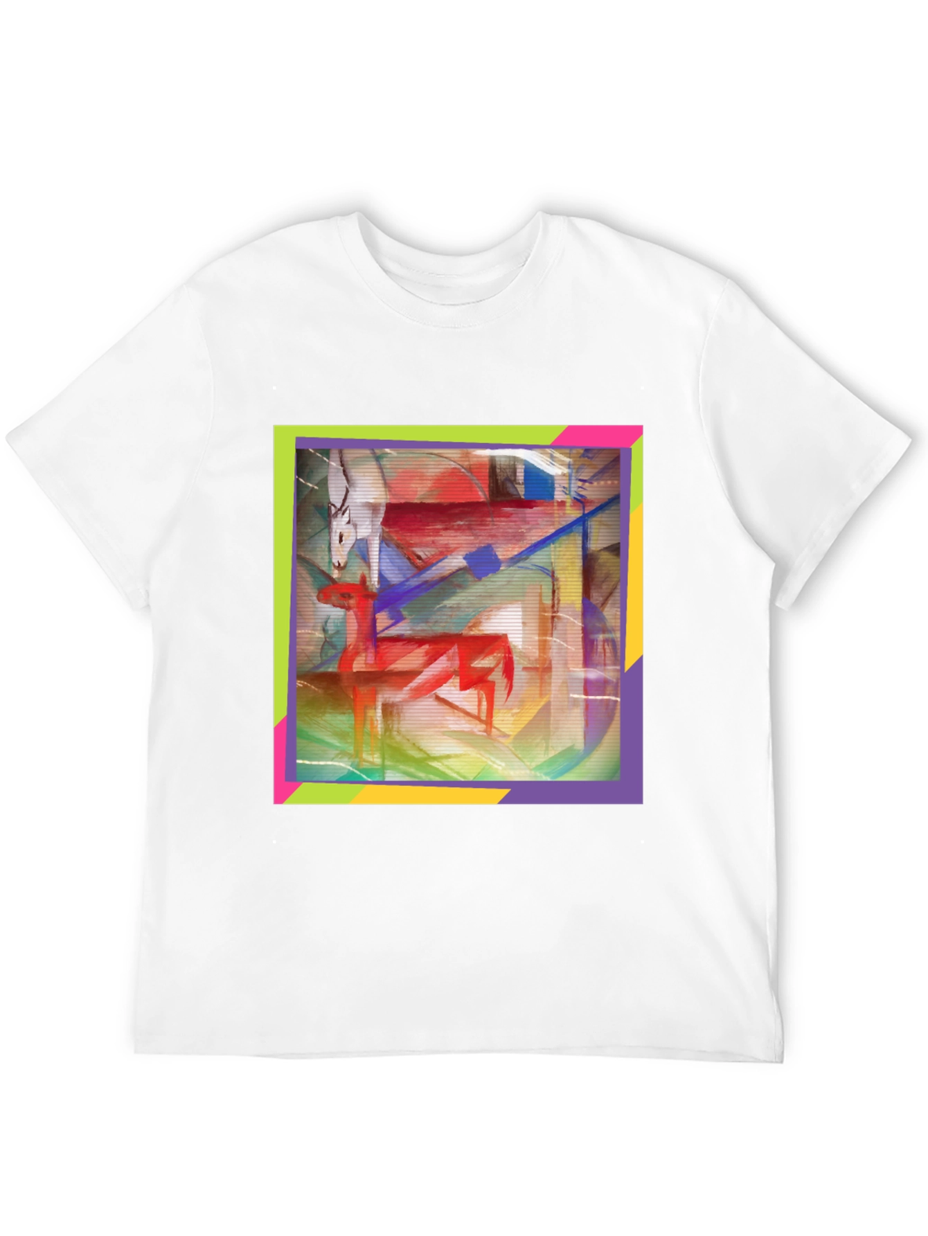 Black Abstract Deer Graphic Tee - Artistic Menswear view 12