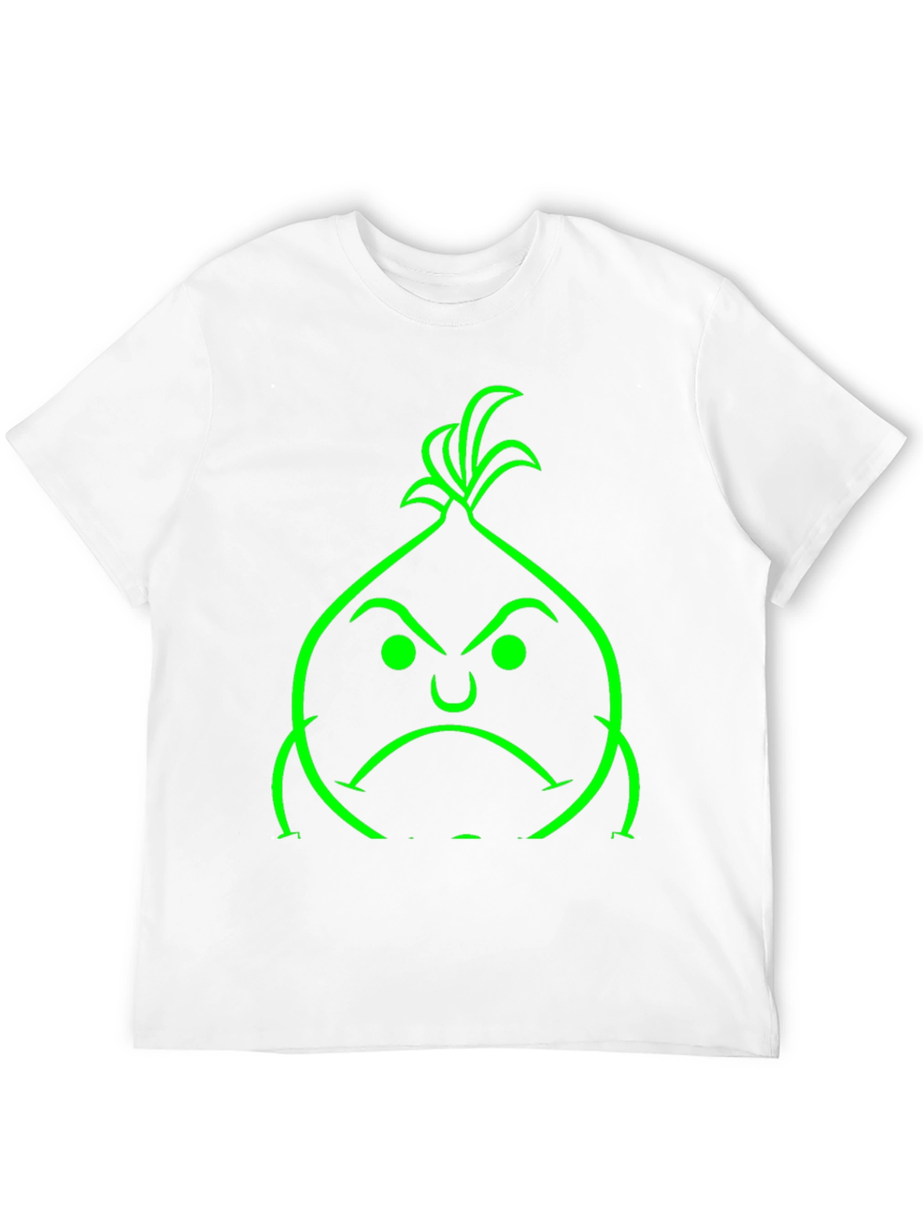 Black Grumpy Green Onion Graphic Tee - Black Cotton Blend view 12