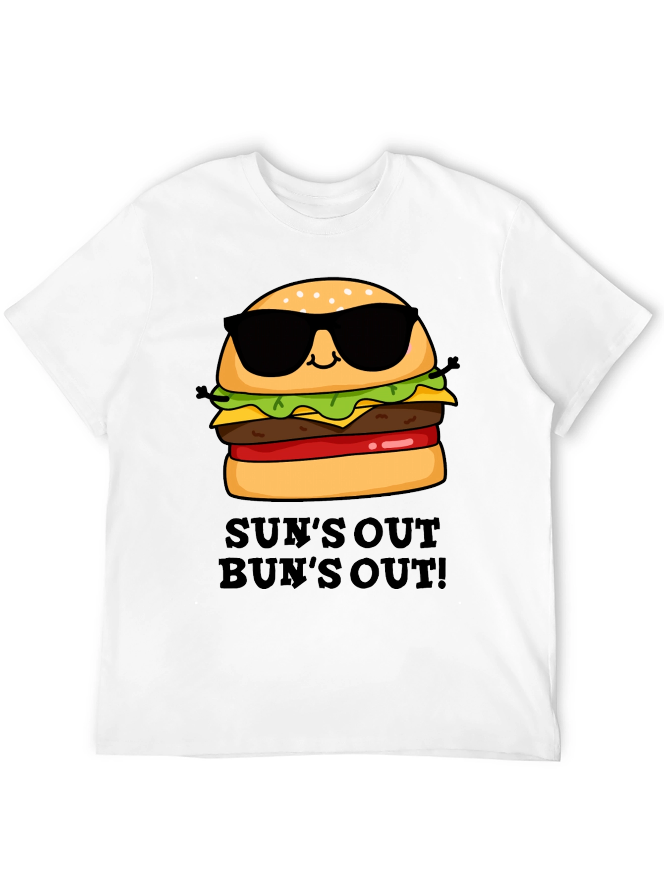 Black Sun's Out Bun's Out Burger Graphic Tee view 12