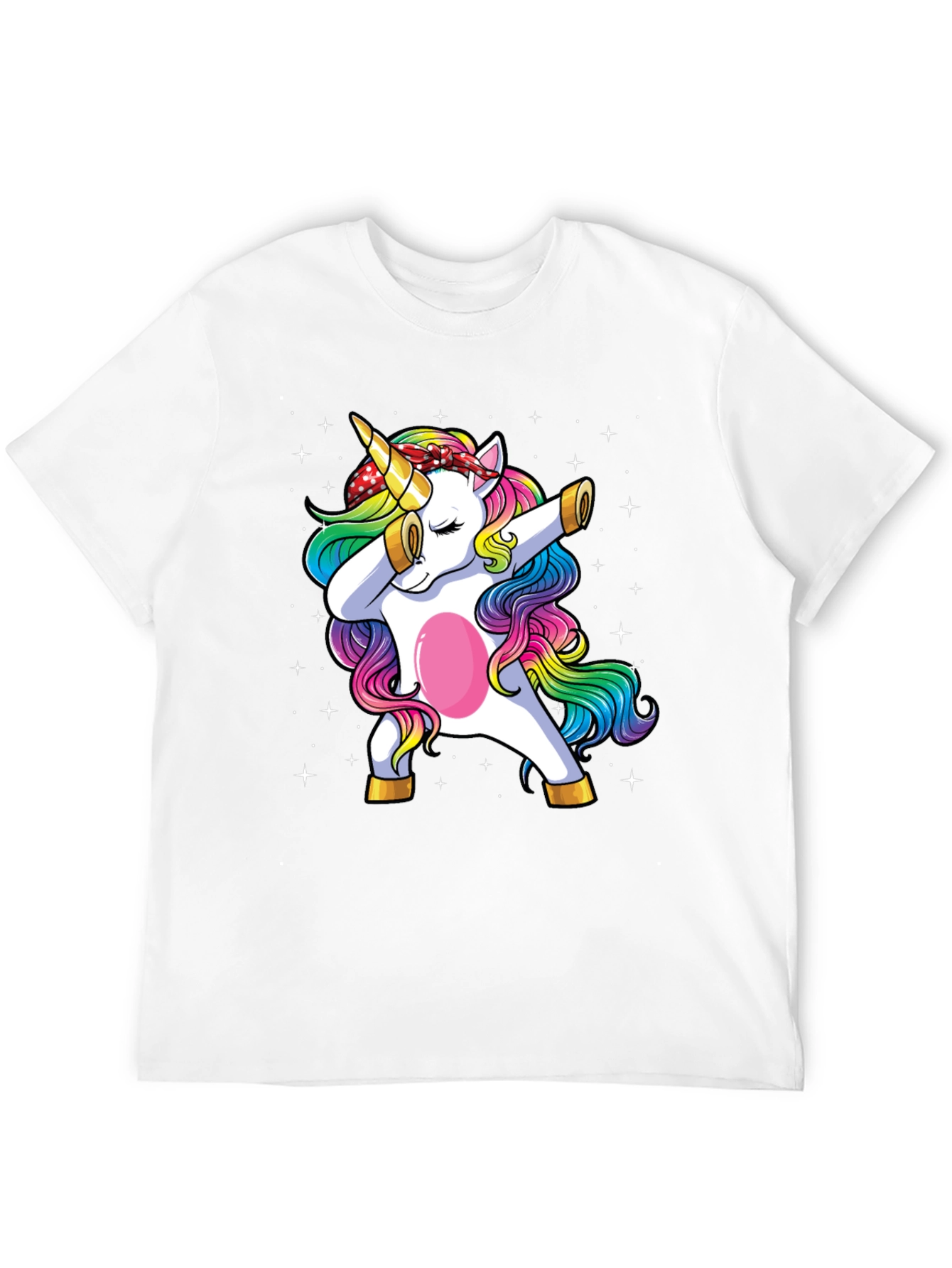 Black Dabbing Unicorn Graphic Tee - Men's Black T-Shirt view 12