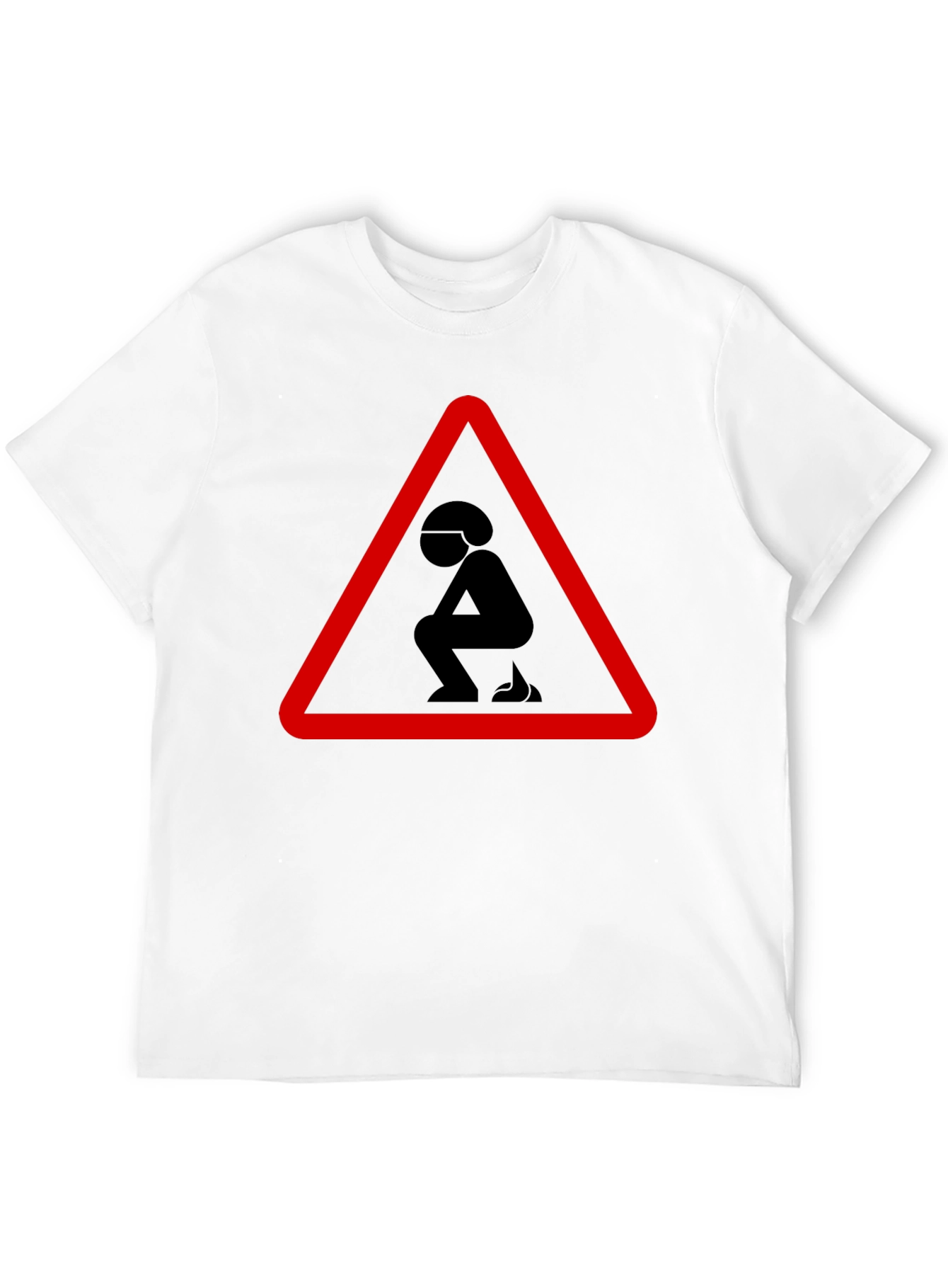 Black Funny Poop Warning Graphic T-Shirt view 12