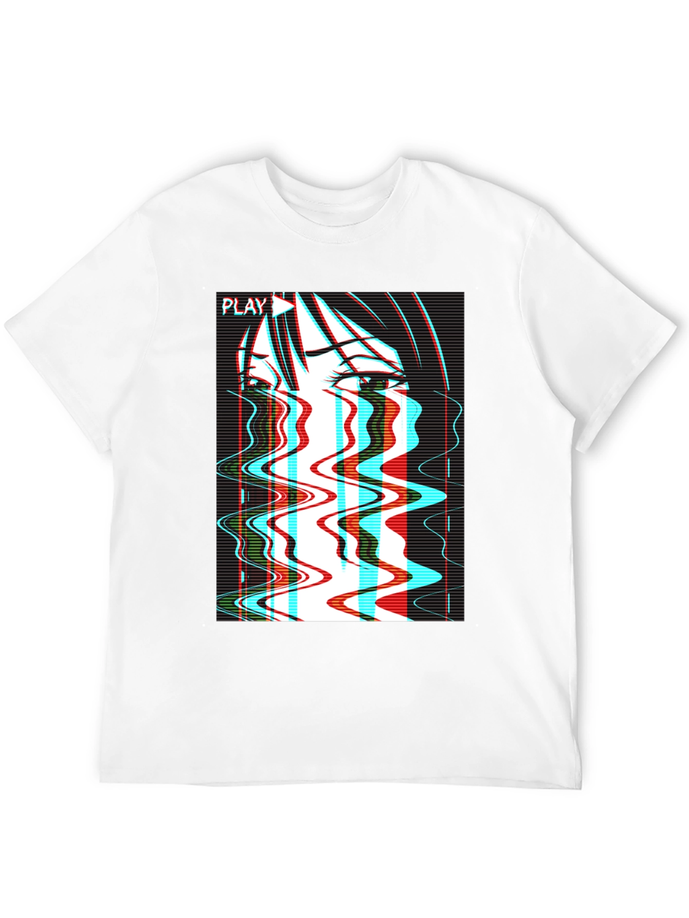 Black Glitch Anime T-Shirt - Vaporwave Aesthetic view 12