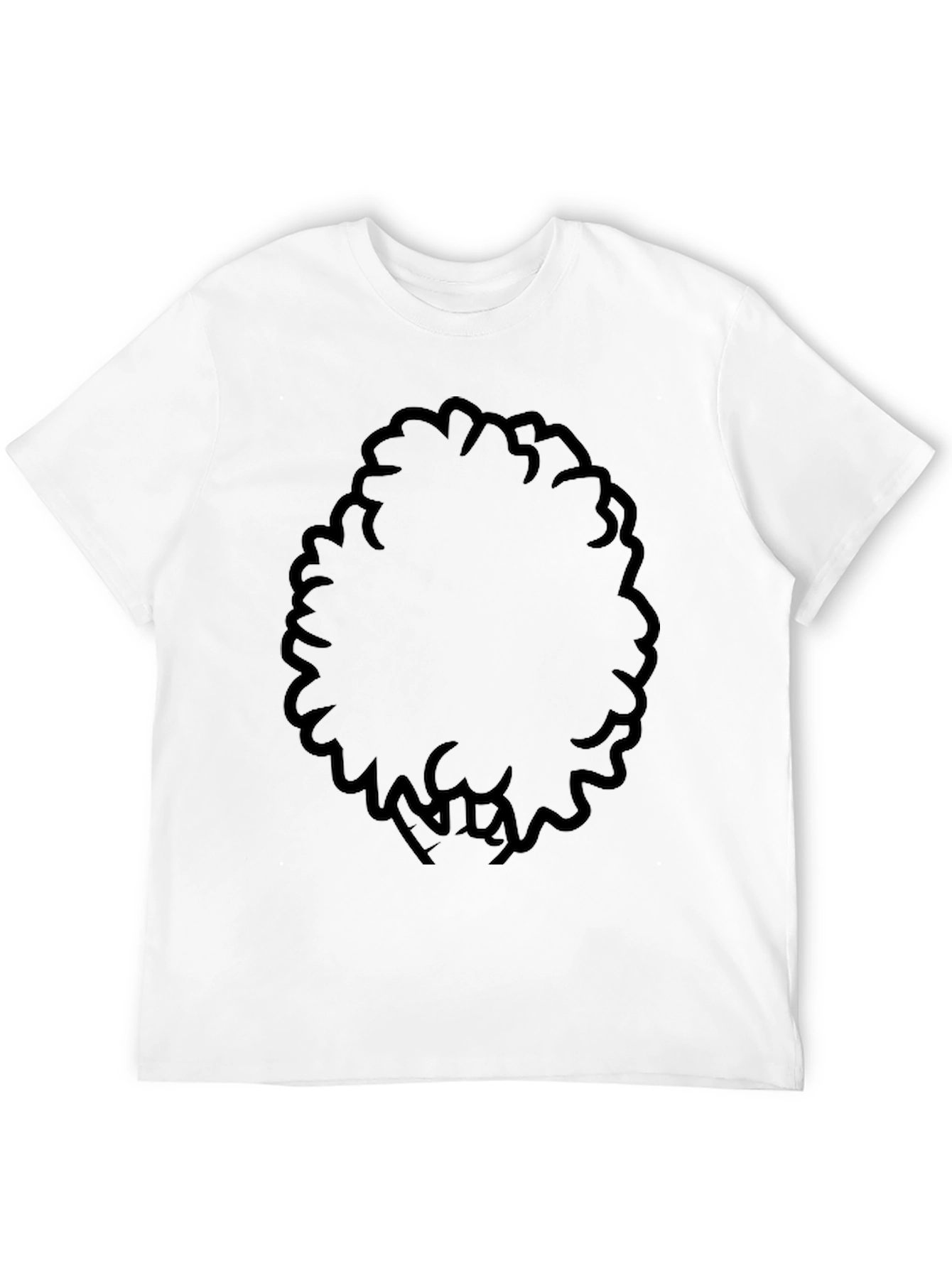 Black Men's Black T-Shirt with Afro Design view 12