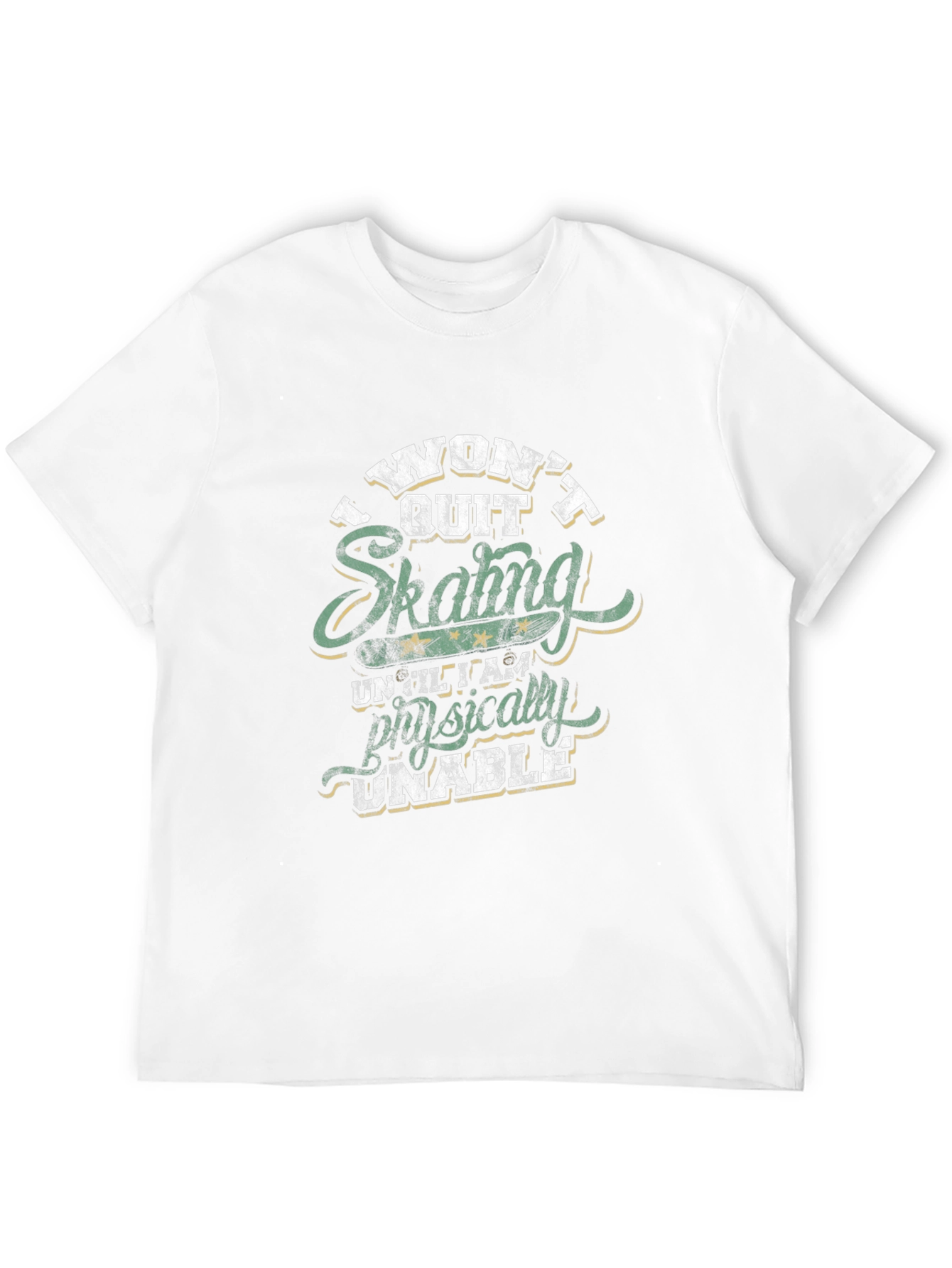 Black Skating Graphic T-Shirt: I Won't Quit view 12