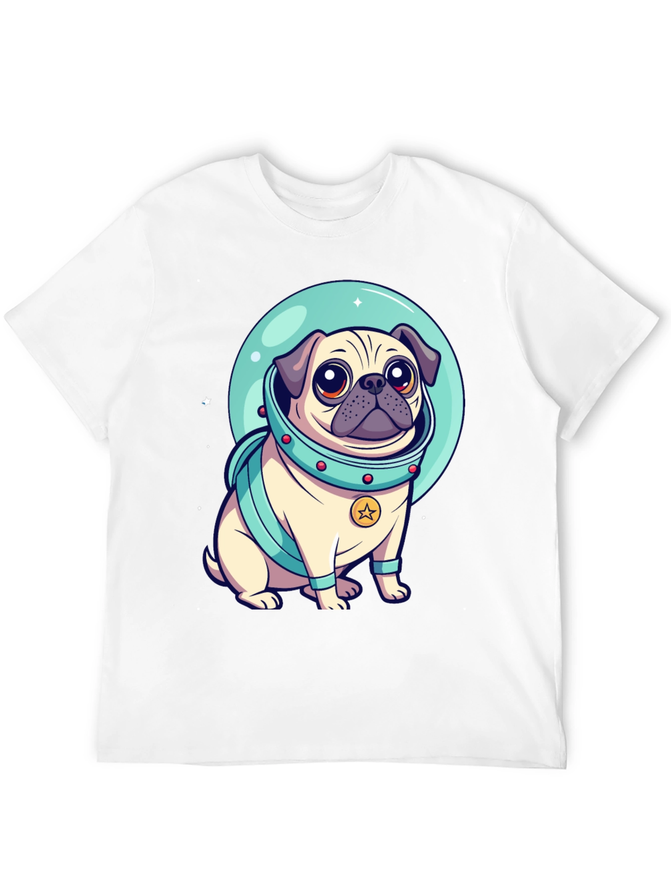 Black Astronaut Pug Graphic Tee - Space Dog Lover view 12