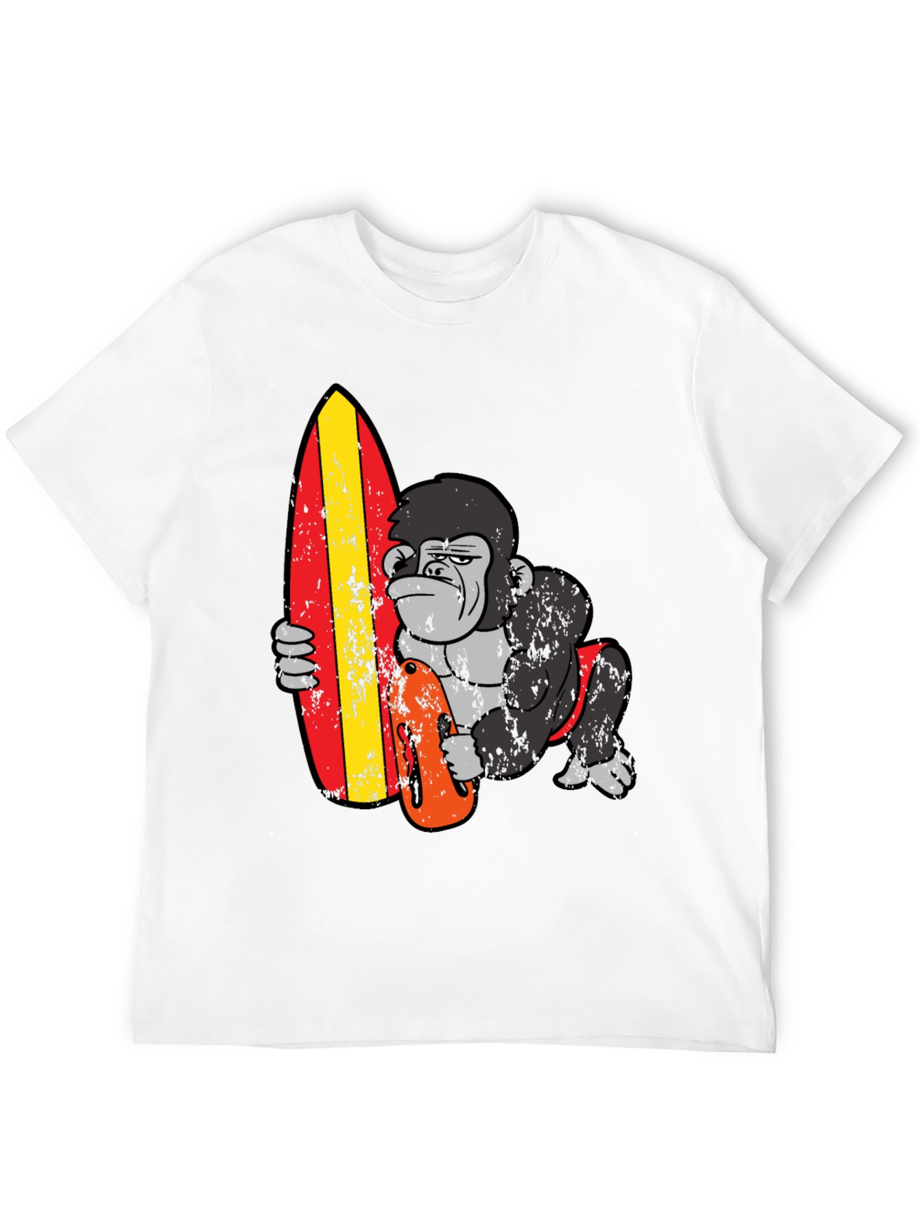 Black Surfing Gorilla Graphic T-Shirt view 12