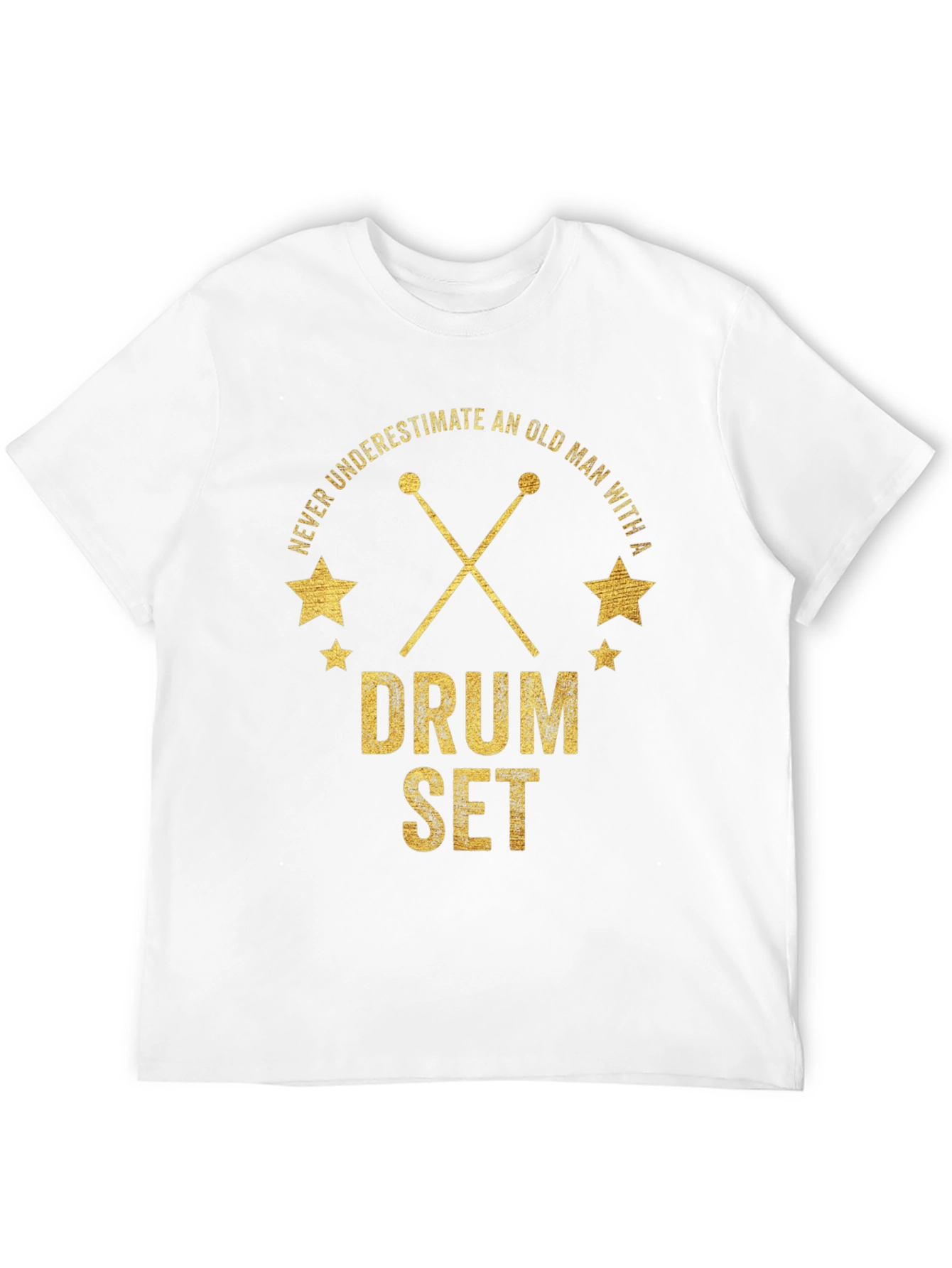 Black Never Underestimate Old Man Drum Set T-Shirt view 12