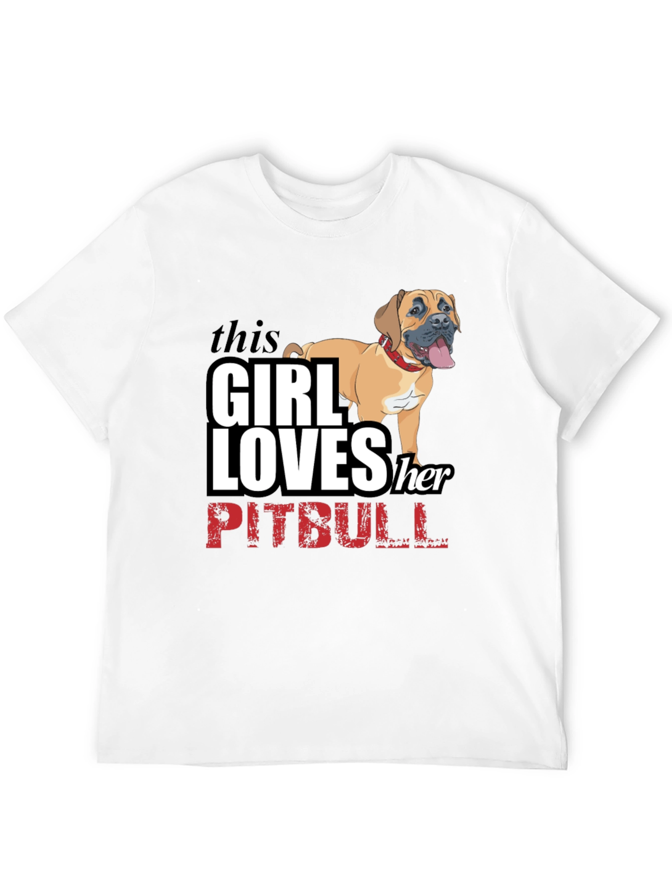 Black Girl Loves Her Pitbull Black T-Shirt view 12