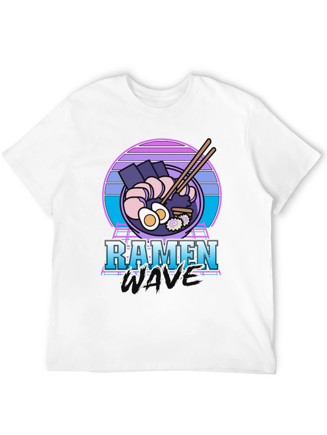 Black Retro Ramen T-Shirt - 80's Vaporwave Style Tee view 12