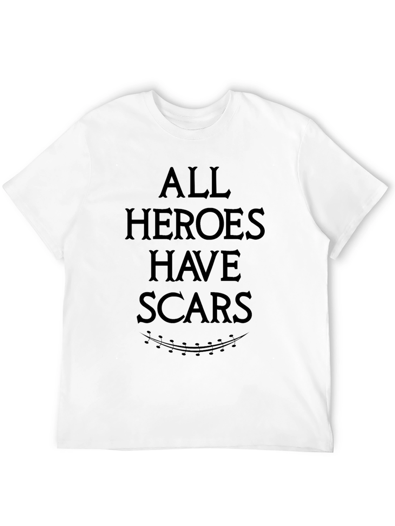 Black All Heroes Have Scars Graphic Tee - Black Cotton T-Shirt view 12