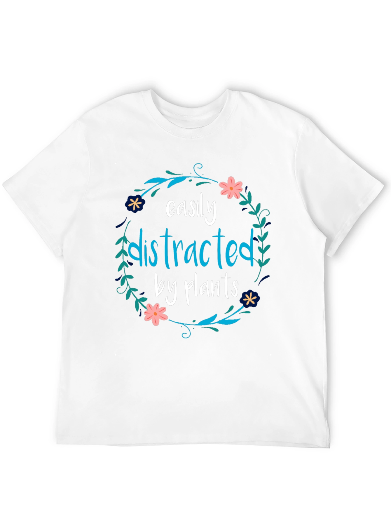 Black Easily Distracted By Plants Black T-Shirt view 12