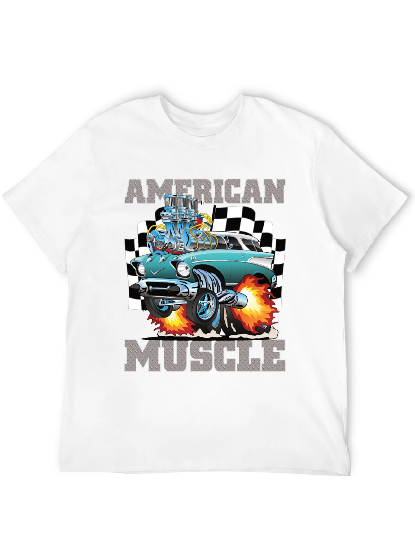 Black American Muscle Car Graphic T-Shirt view 12