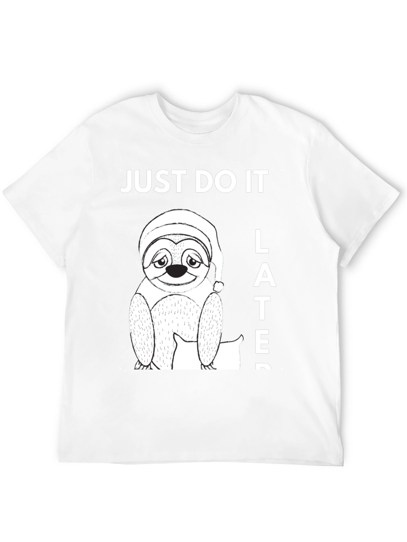 Black Just Do It Later Sloth Graphic Tee view 12