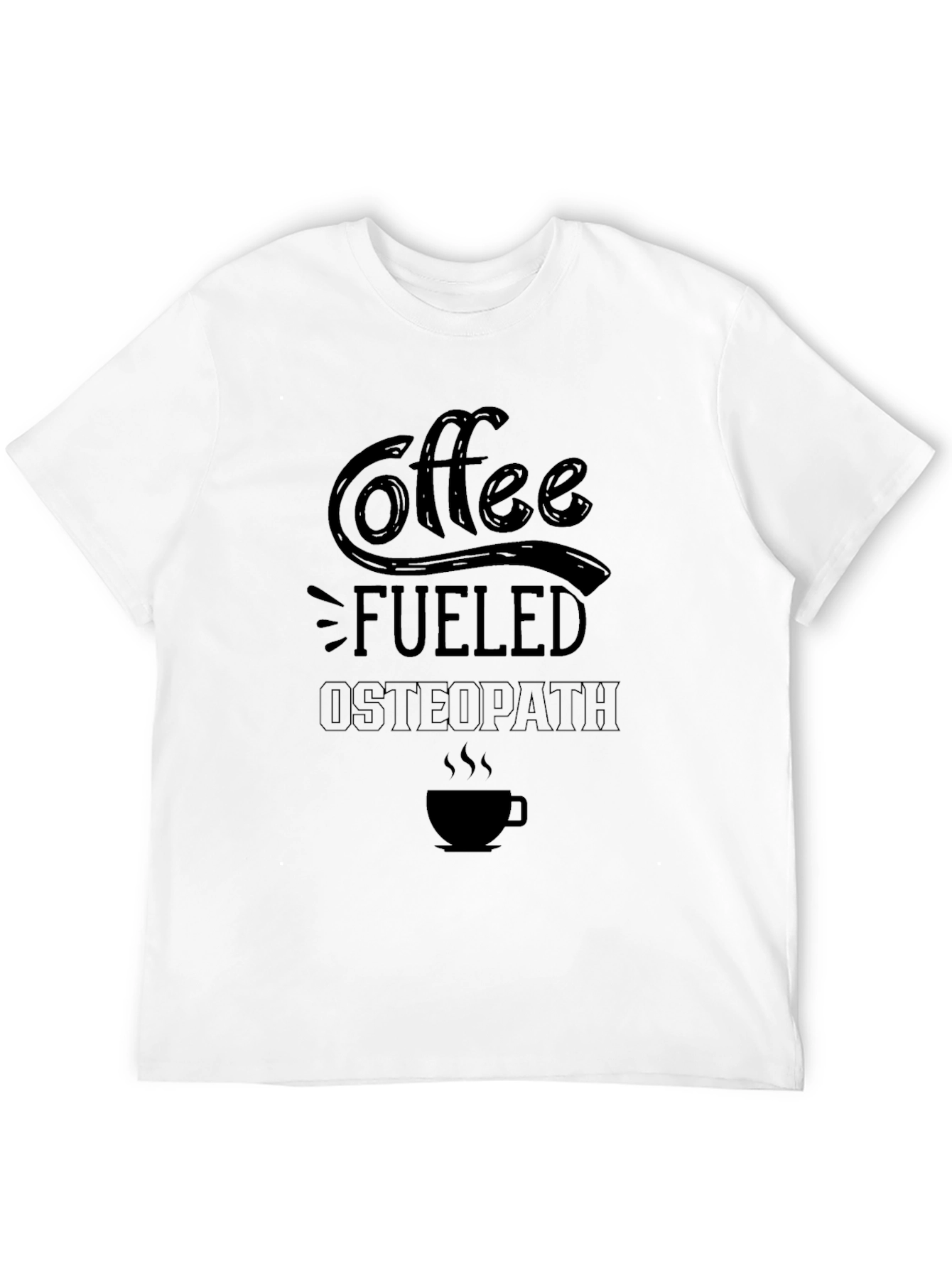 Black Coffee Fueled Osteopath Black T-Shirt view 12