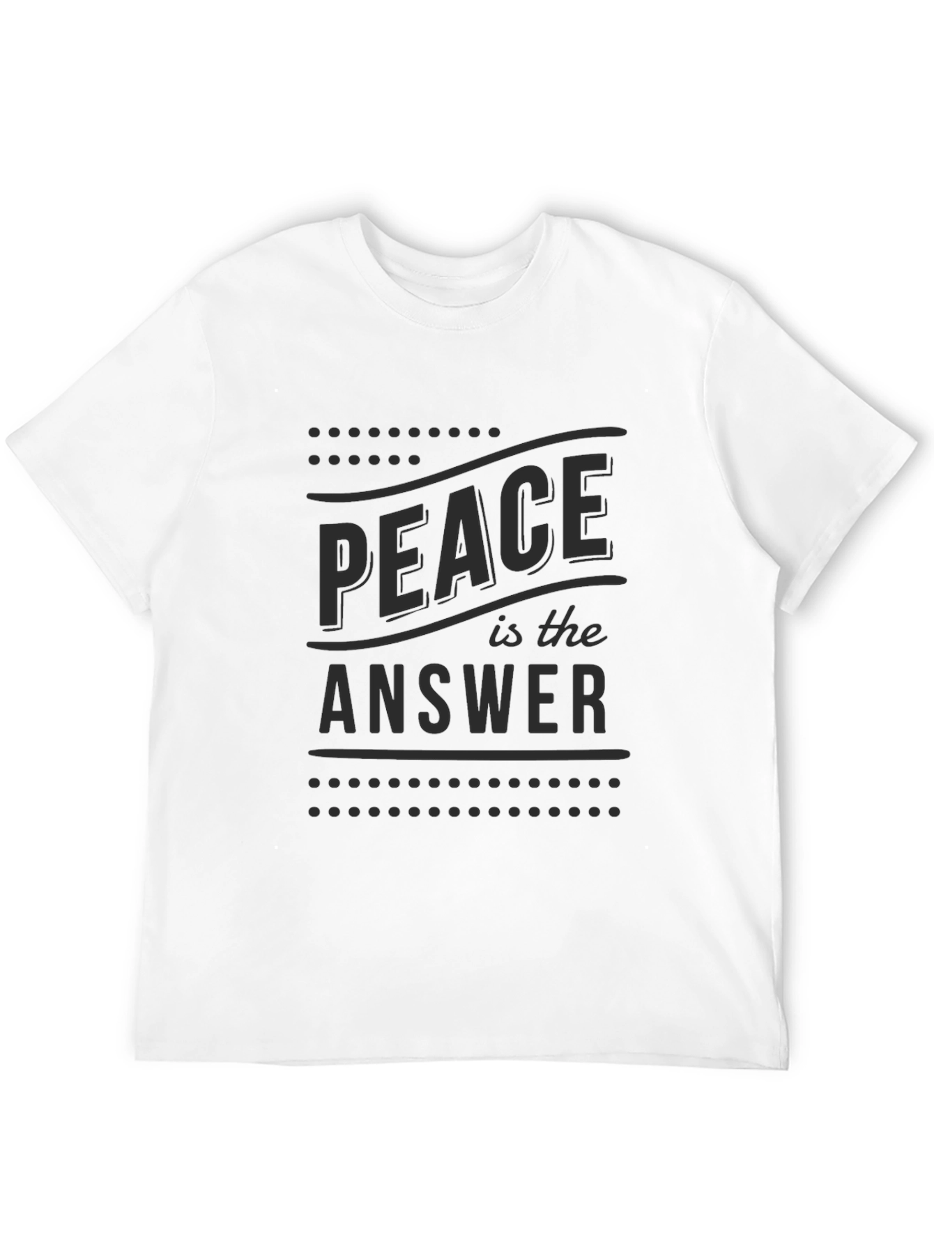 Black Peace is the Answer Graphic Tee - Classic Crew Neck T-Shirt view 12