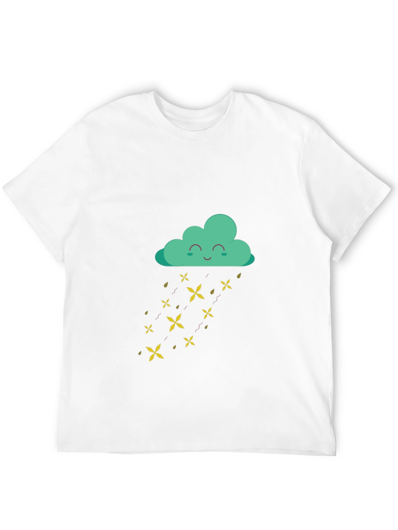 Black Happy Cloud Rain T-Shirt - Fun Graphic Tee view 12